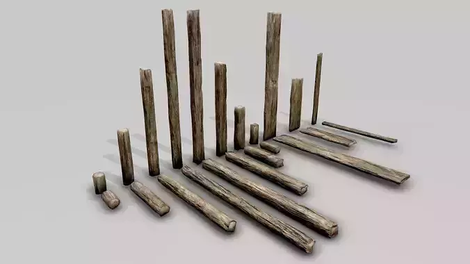 Wood Planks Low-poly 3D model