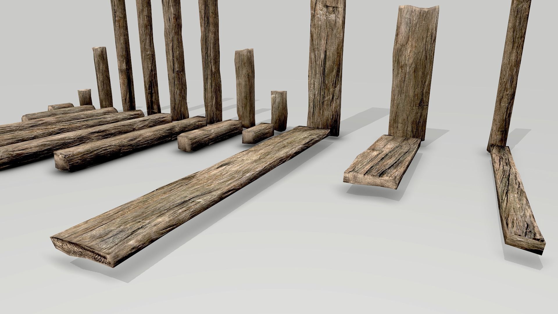 Wood Planks Low-poly 3D model_4