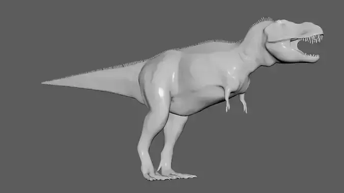 Lowpoly No Texture Tyrannosaurus Rex 