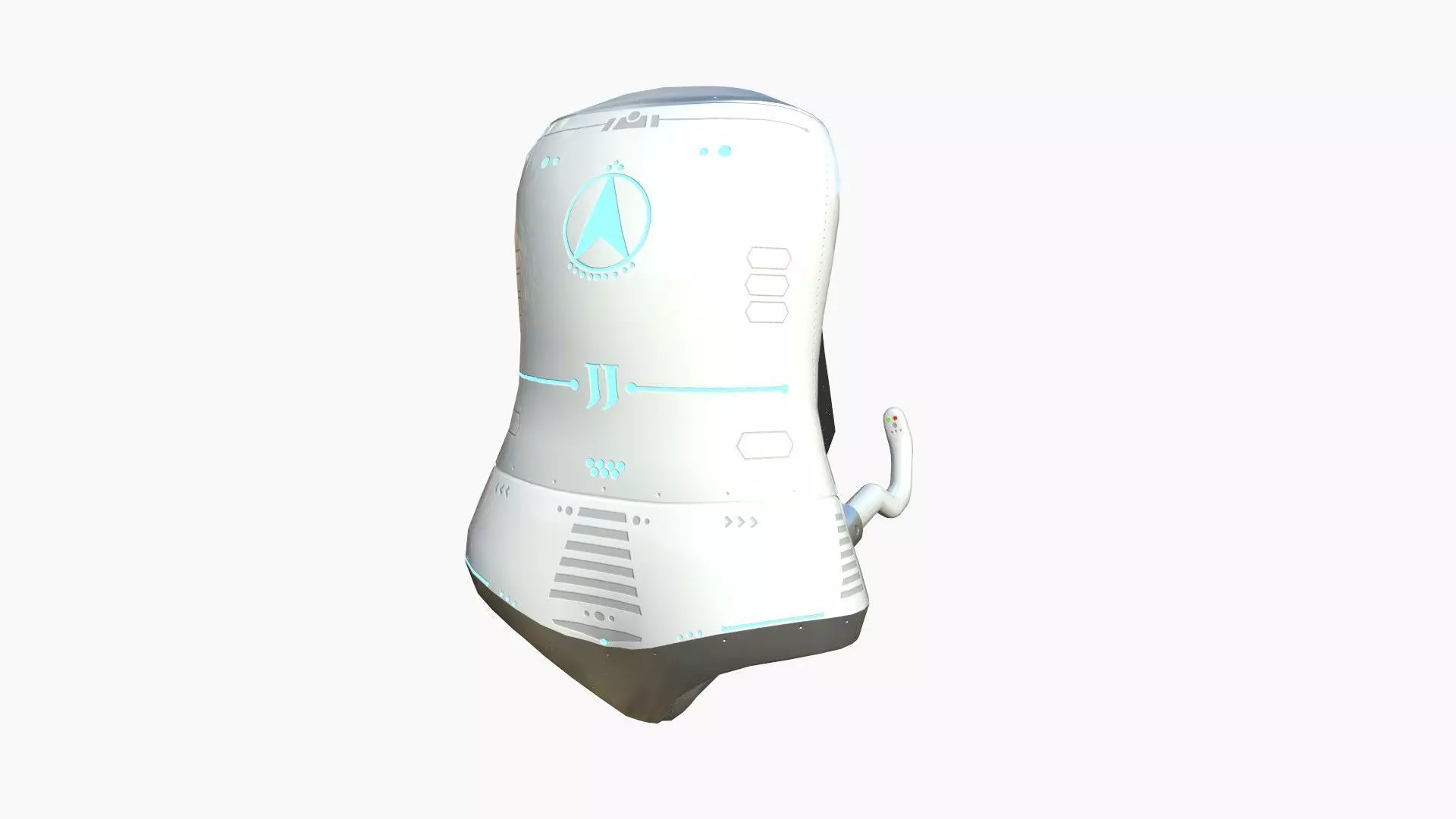 Jetpack J01 White Blue - SciFi Character Design Low-poly 3D model_0