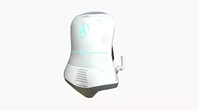 Jetpack J01 White Blue - SciFi Character Design Low-poly 3D model