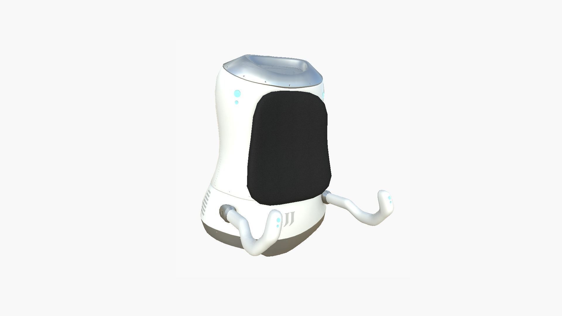 Jetpack J01 White Blue - SciFi Character Design Low-poly 3D model_1