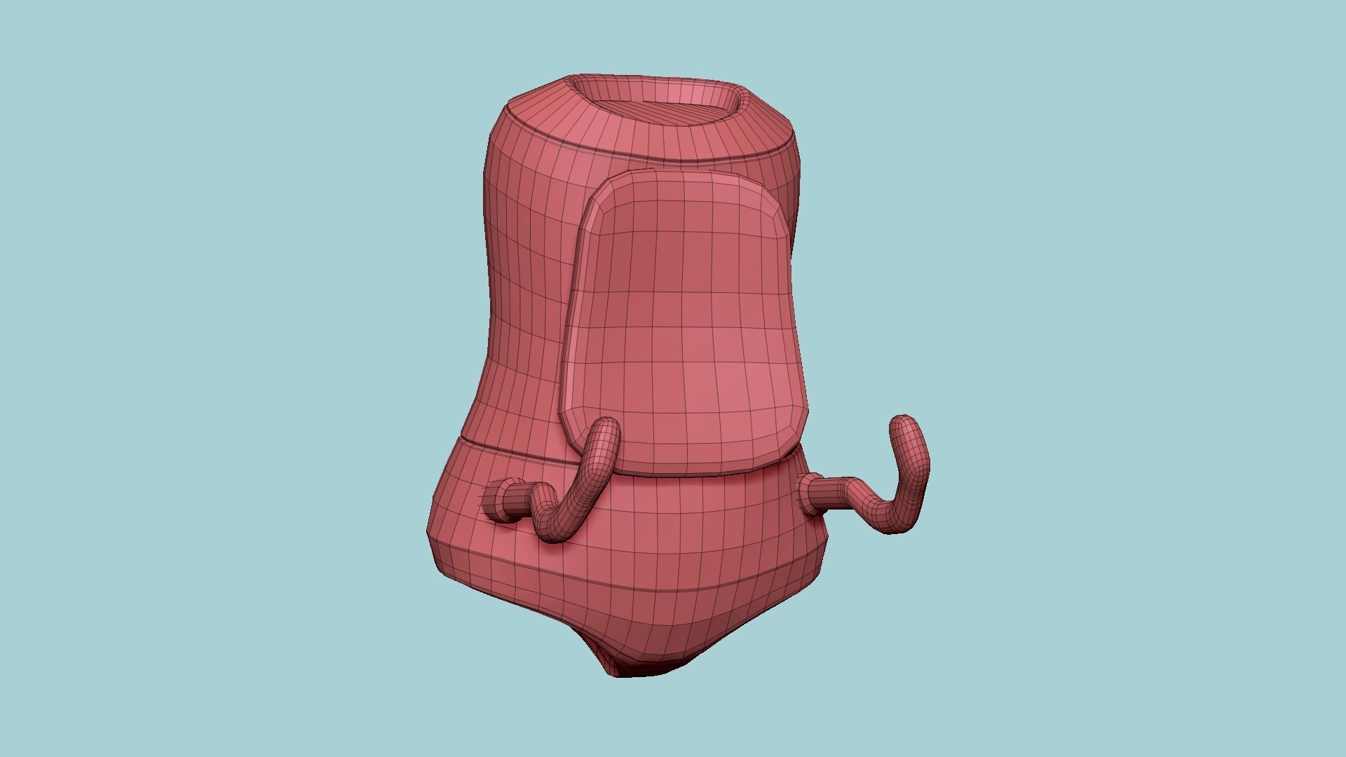 Jetpack J01 White Blue - SciFi Character Design Low-poly 3D model_16