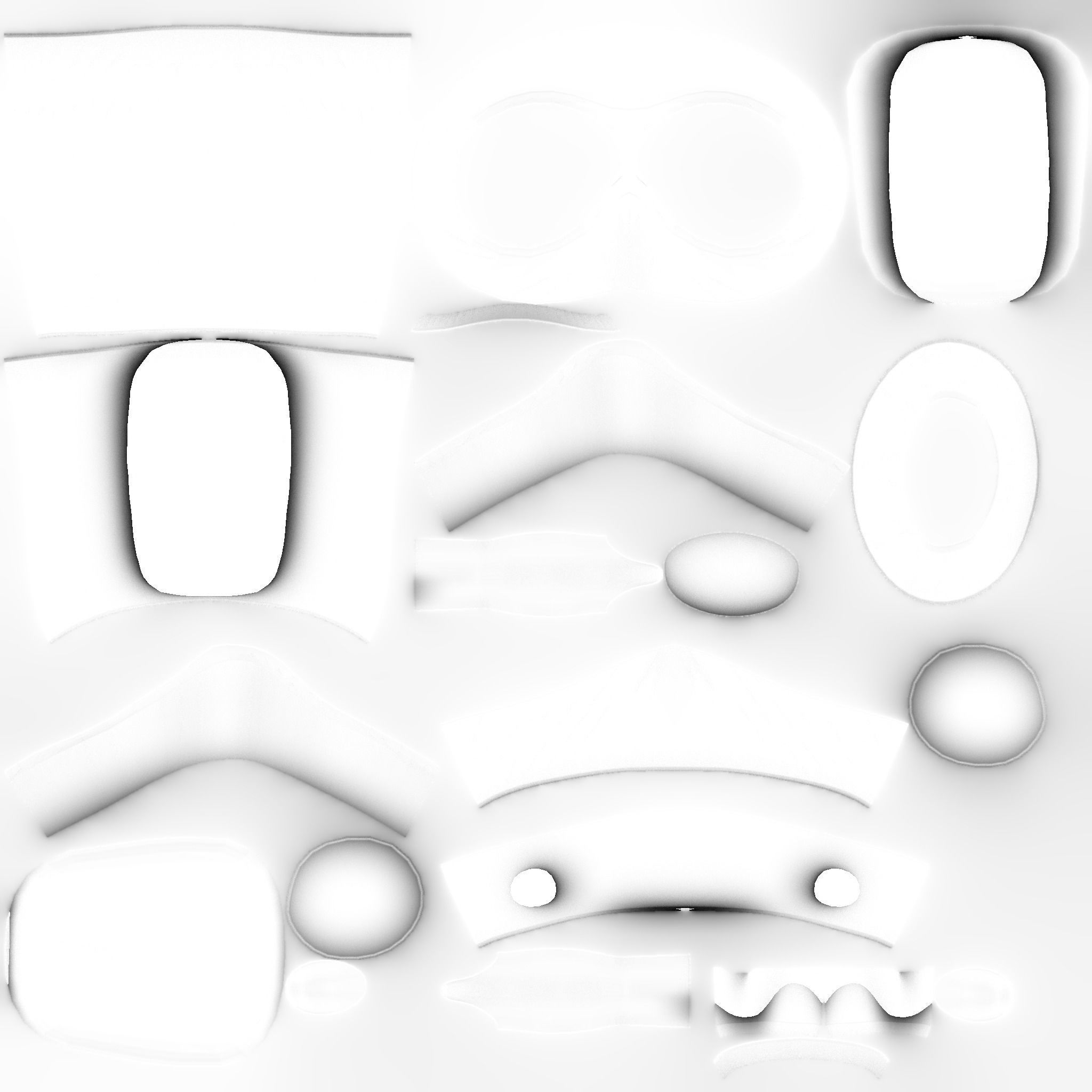 Jetpack J01 White Blue - SciFi Character Design Low-poly 3D model_22