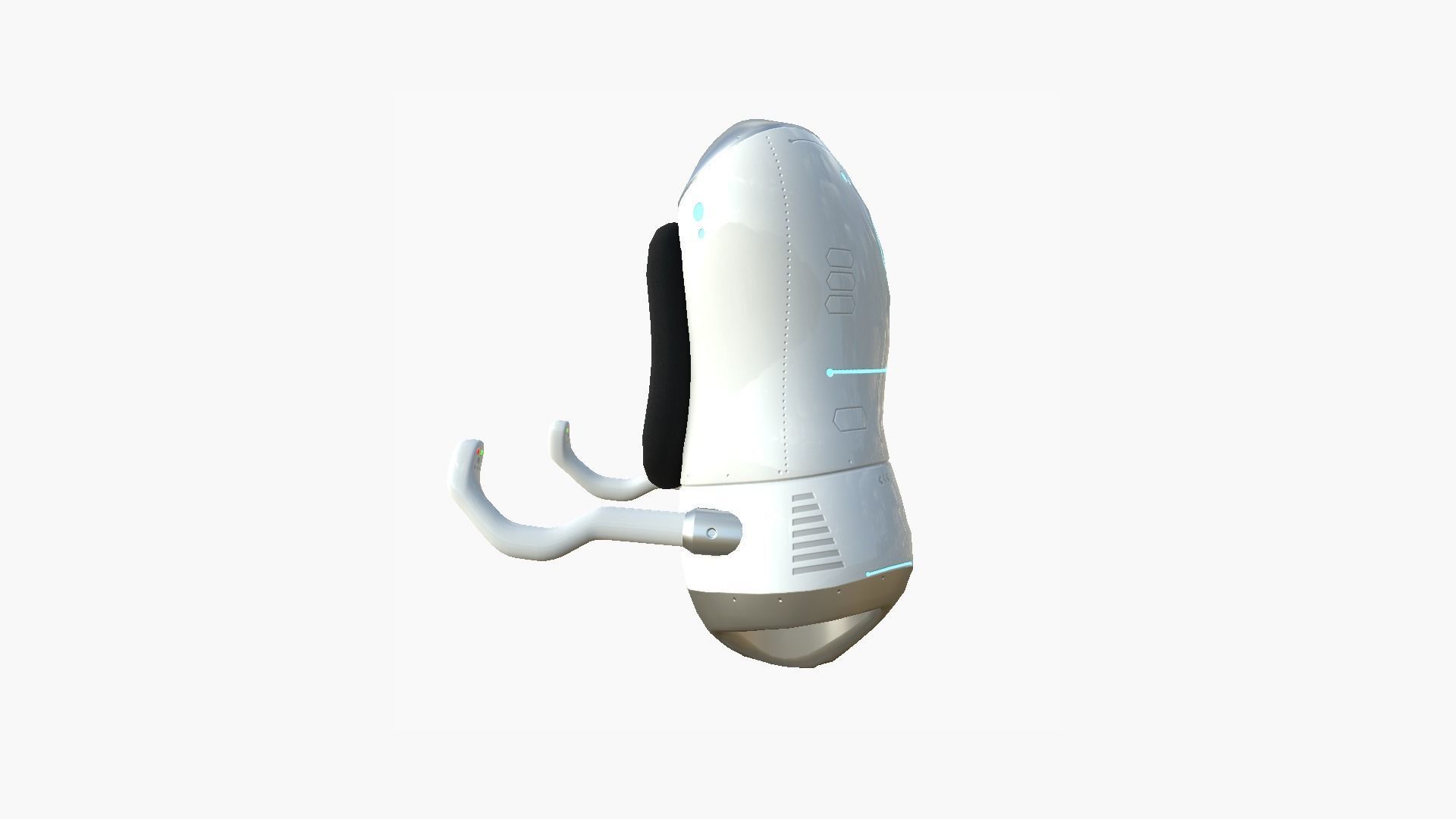 Jetpack J01 White Blue - SciFi Character Design Low-poly 3D model_3