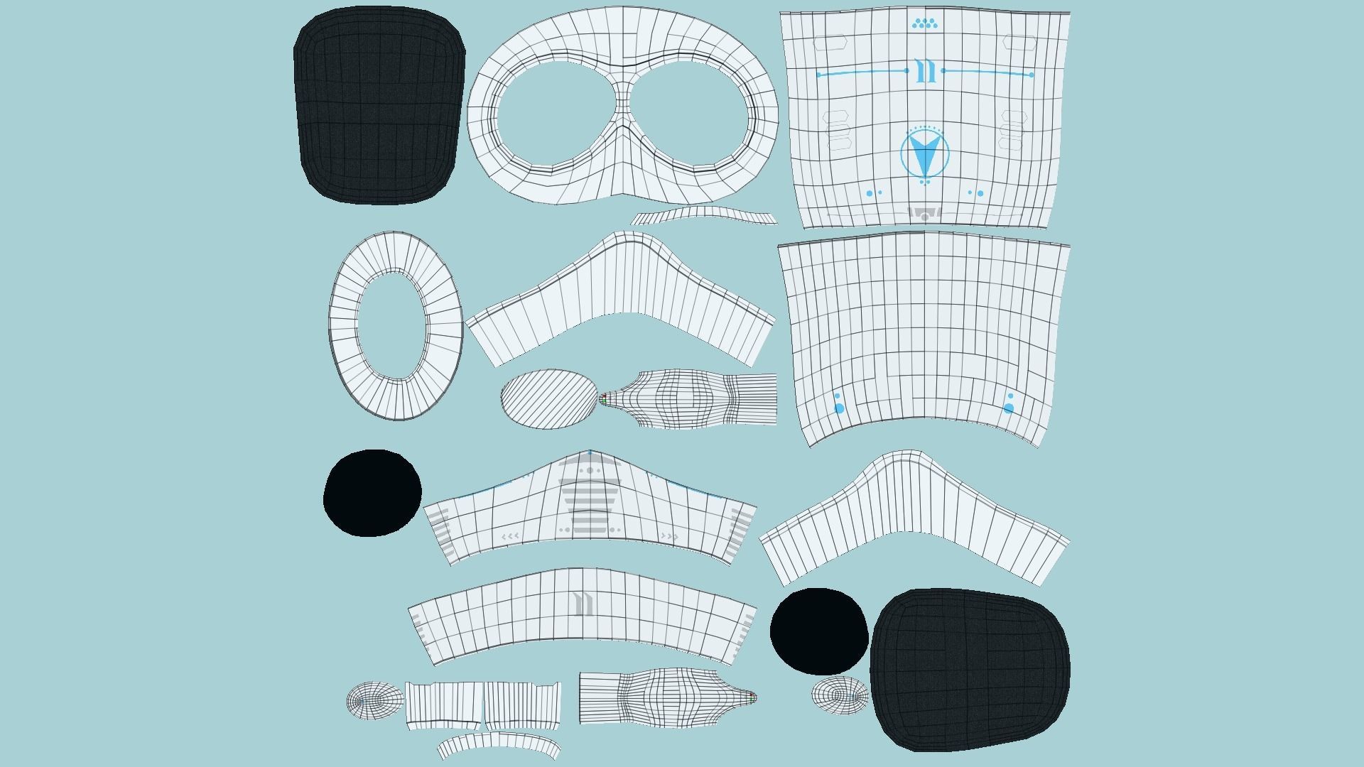 Jetpack J01 White Blue - SciFi Character Design Low-poly 3D model_5