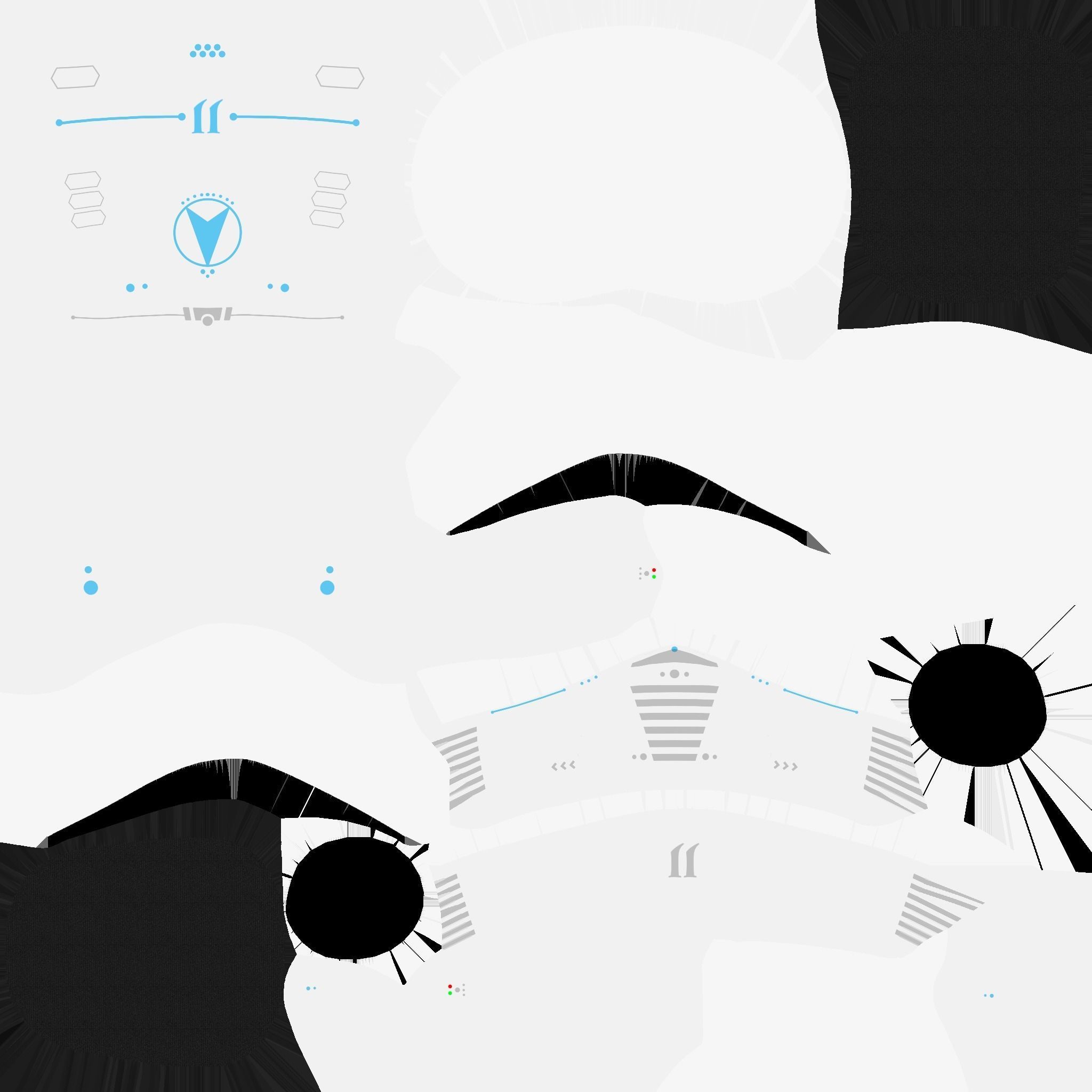 Jetpack J01 White Blue - SciFi Character Design Low-poly 3D model_23