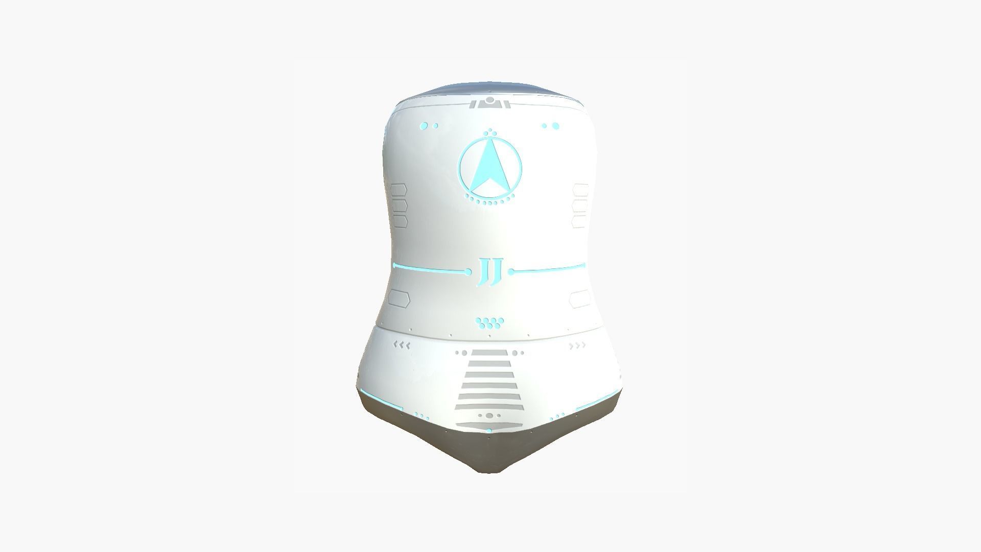 Jetpack J01 White Blue - SciFi Character Design Low-poly 3D model_2