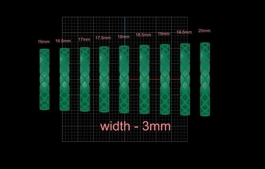 Coco Crush Style Rings Collection All Sizes 3mm 3D print model_13