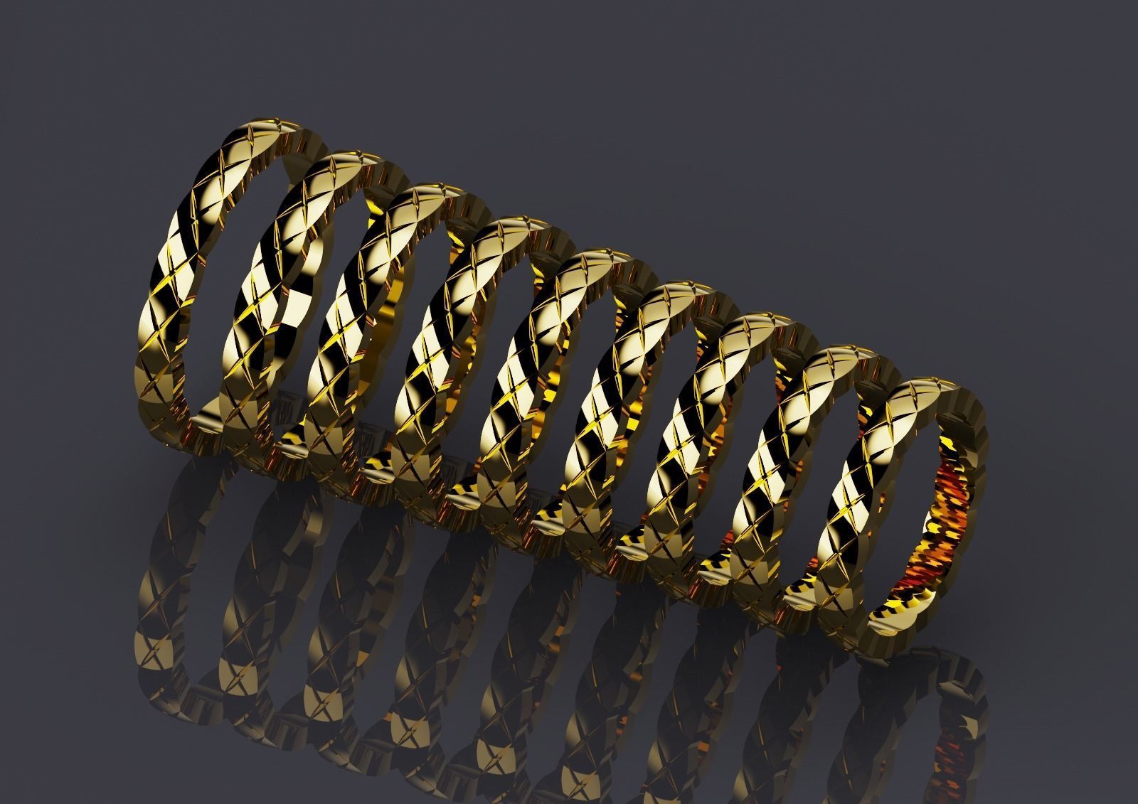 Coco Crush Style Rings Collection All Sizes 3mm 3D print model_9