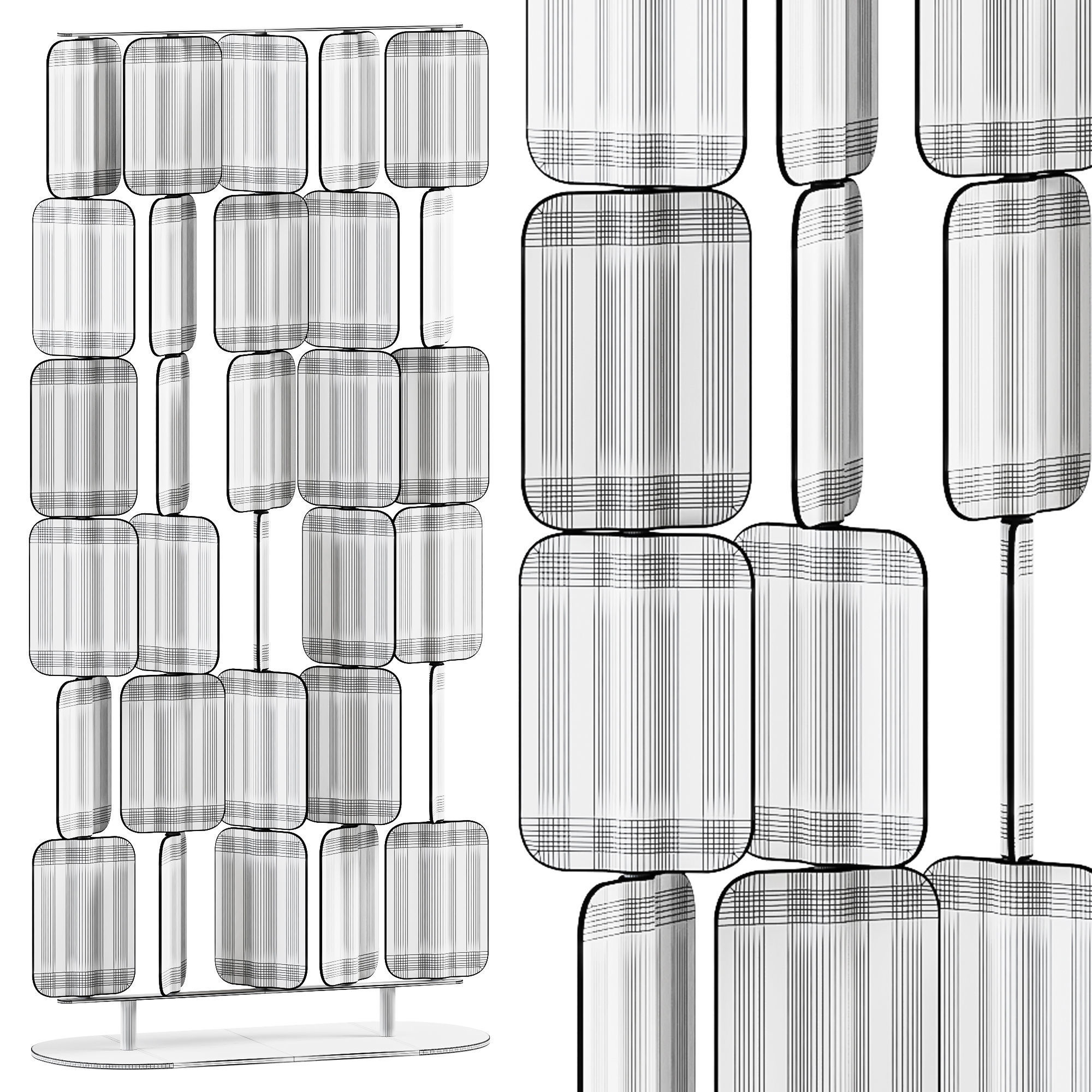 Patch PA 0118 Self Standing Acoustic Divider by True Design 3D model_2