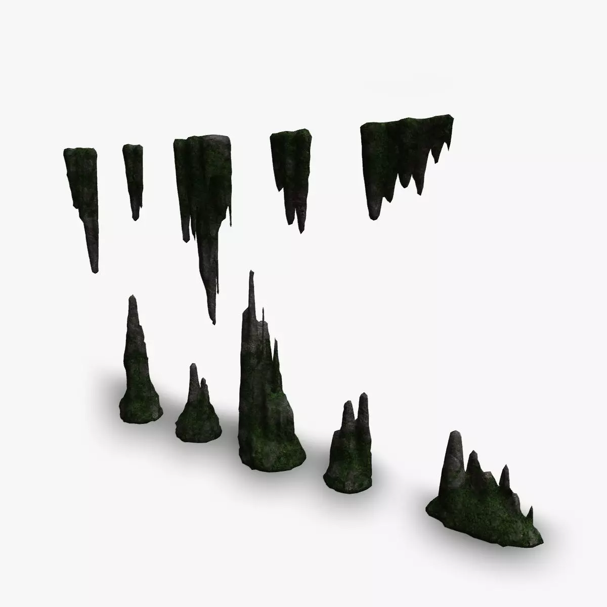 Cave Rock Pack 1 - Moss 2 Low-poly 3D model_0