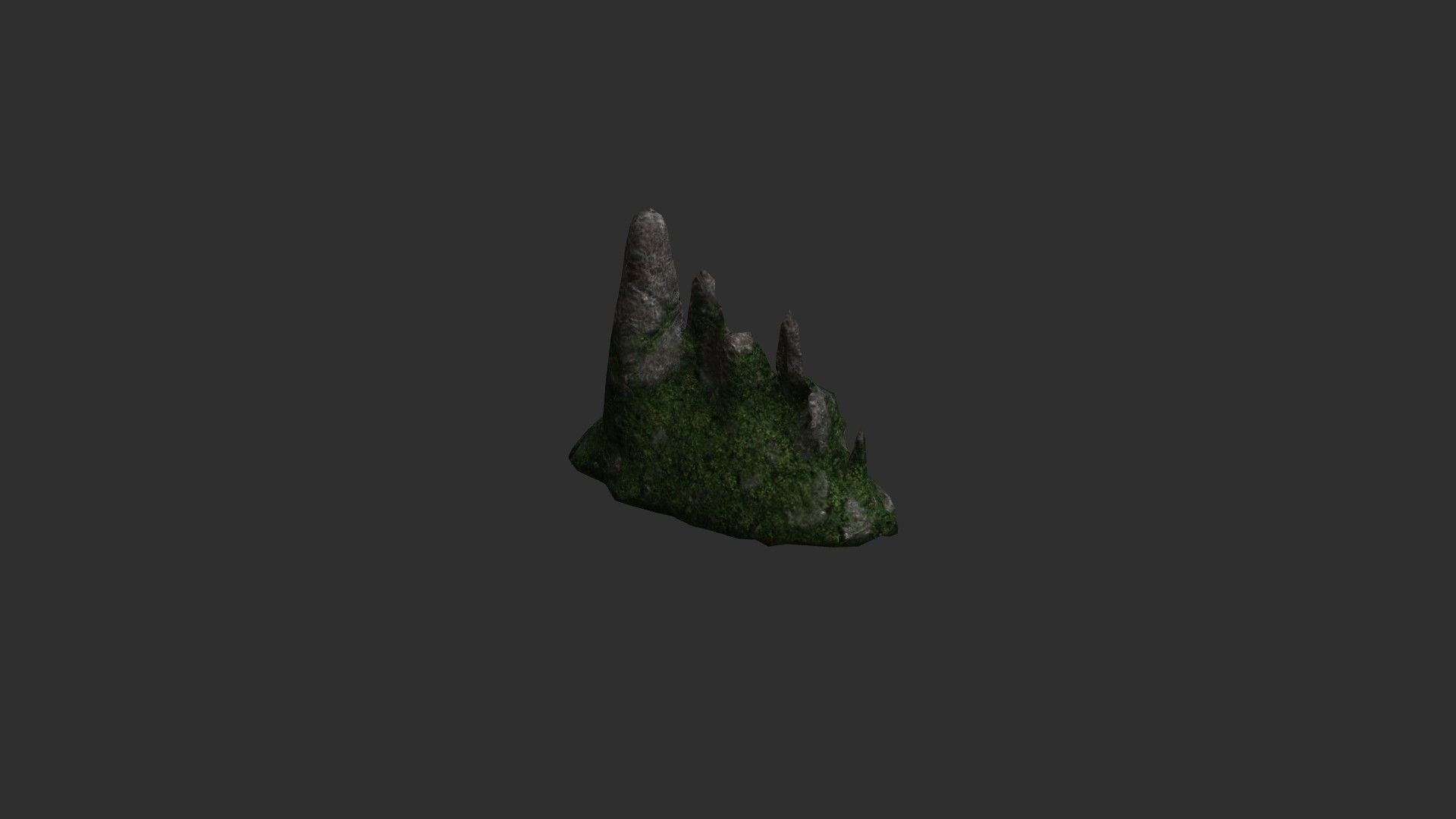 Cave Rock Pack 1 - Moss 2 Low-poly 3D model_17