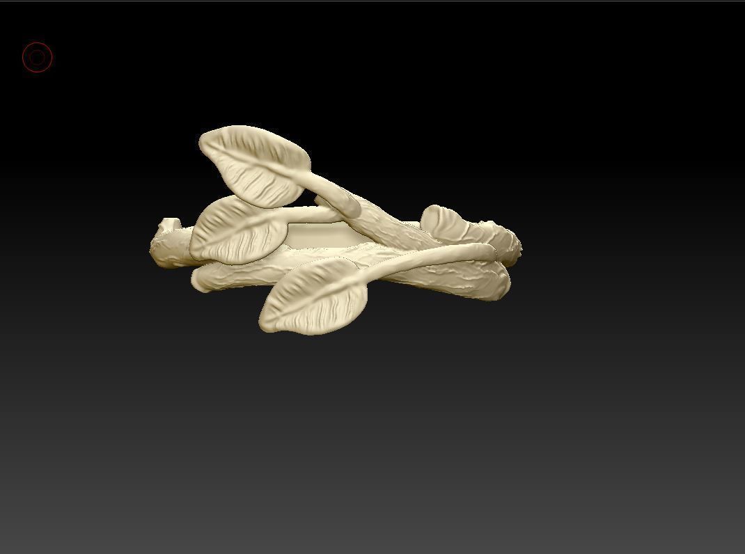 Leaf  Wedding Ring 3D print model_3