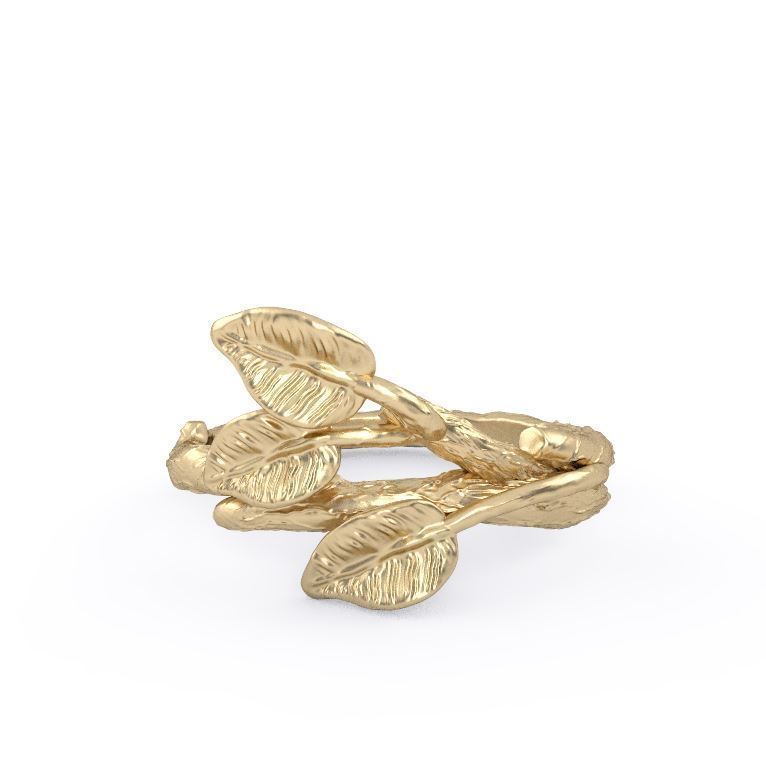 Leaf  Wedding Ring 3D print model_2