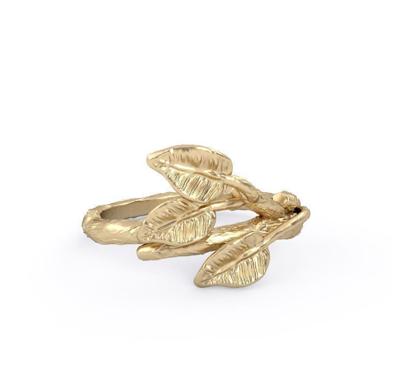 Leaf  Wedding Ring 3D print model_1