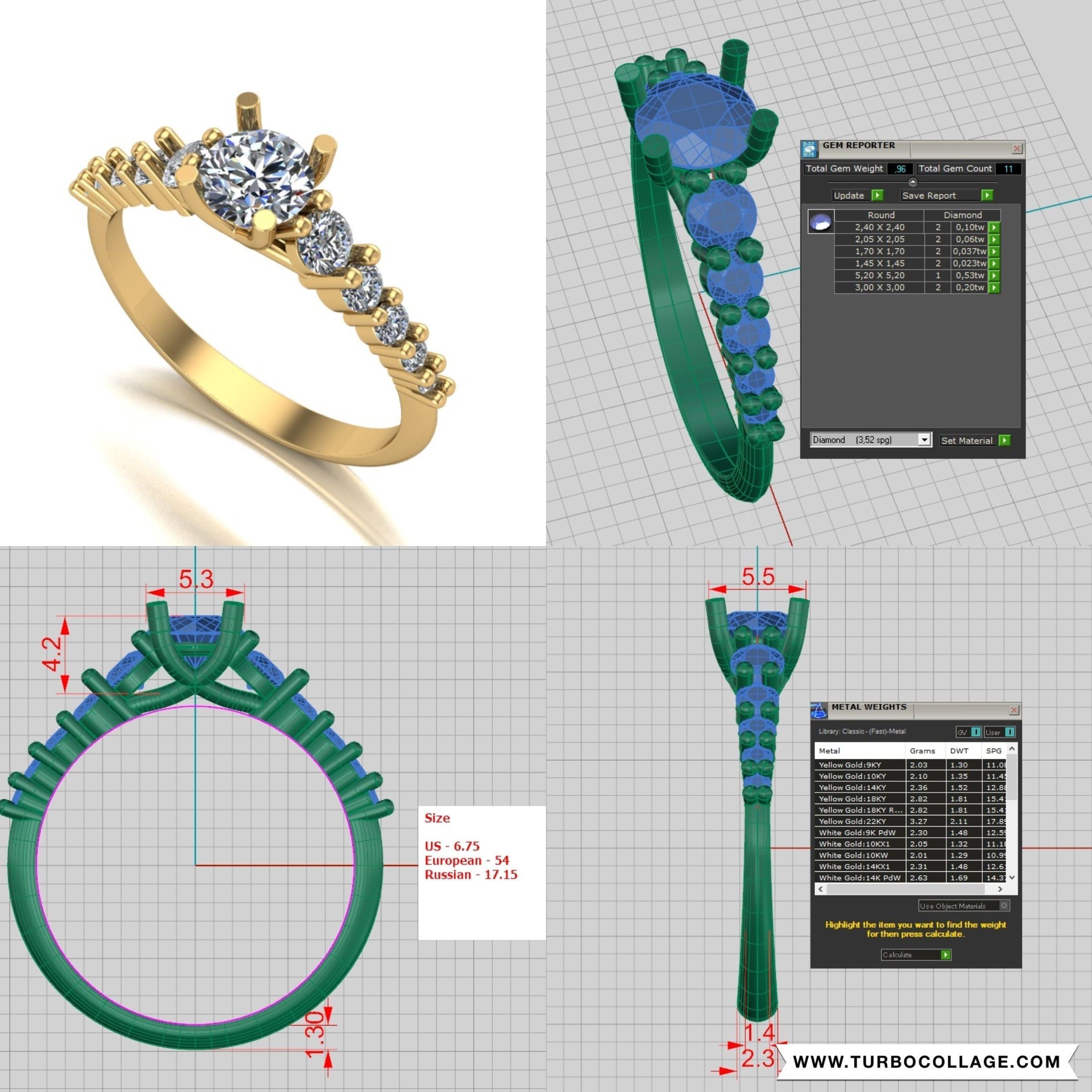 Big collection of designed rings for manufacturing 3D print model_24