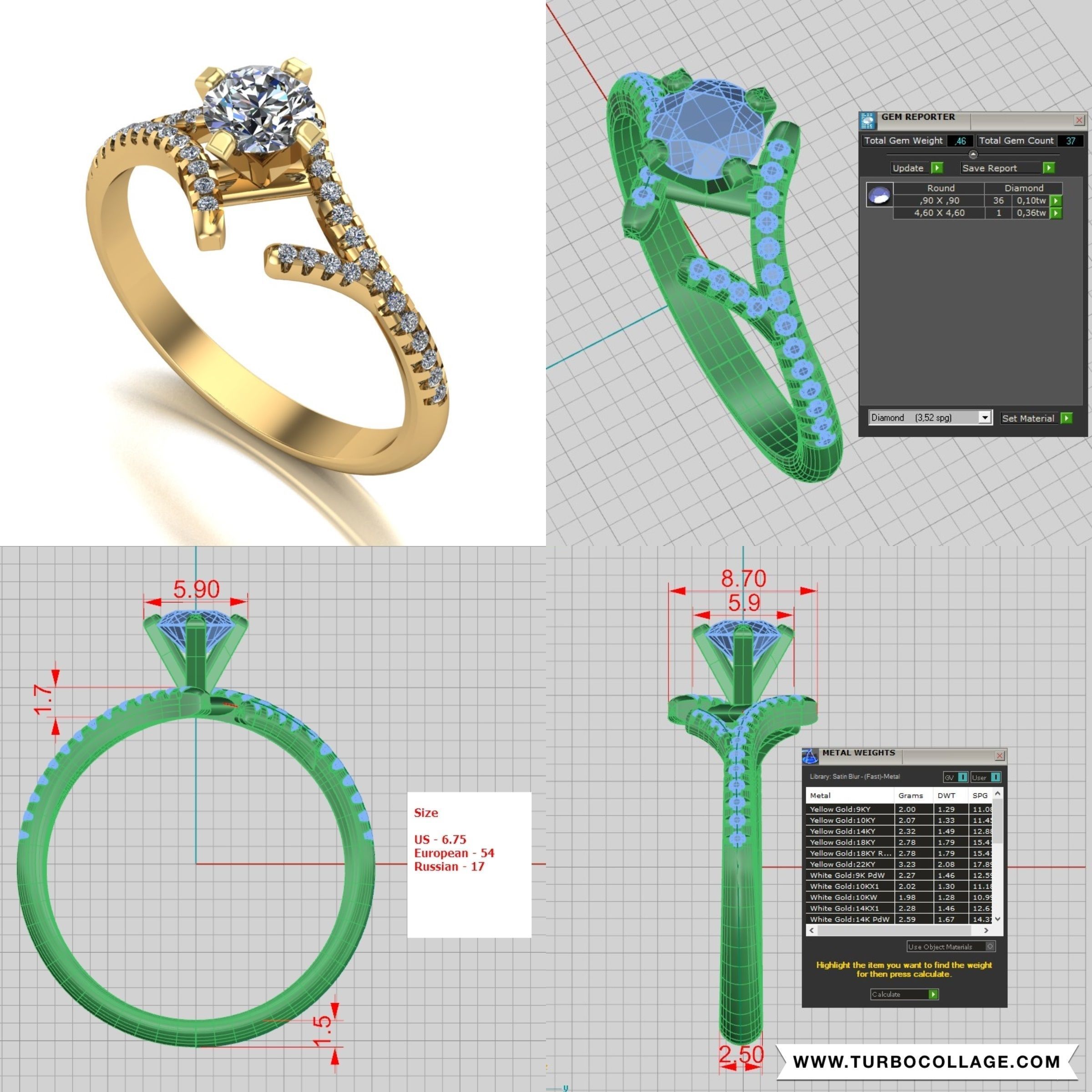 Big collection of designed rings for manufacturing 3D print model_25