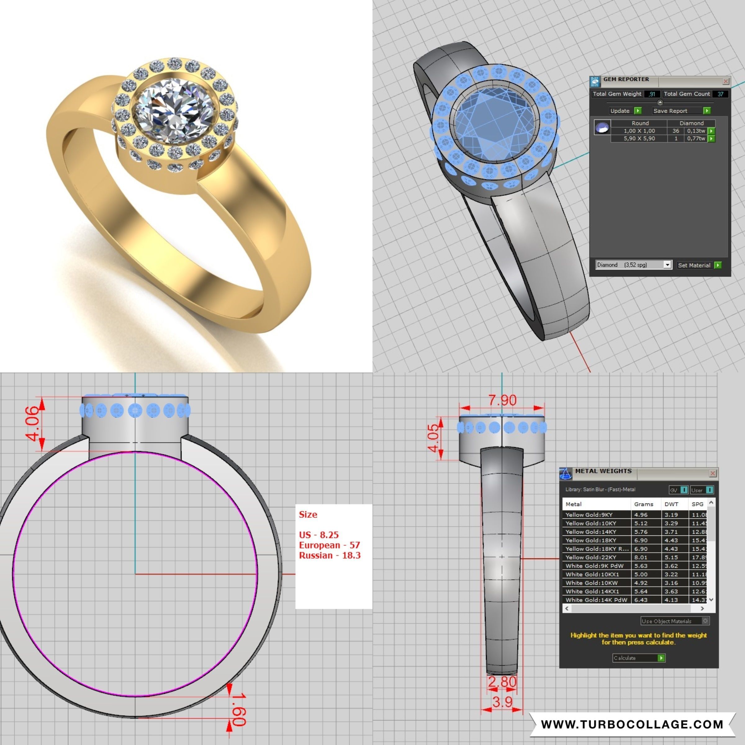 Big collection of designed rings for manufacturing 3D print model_16