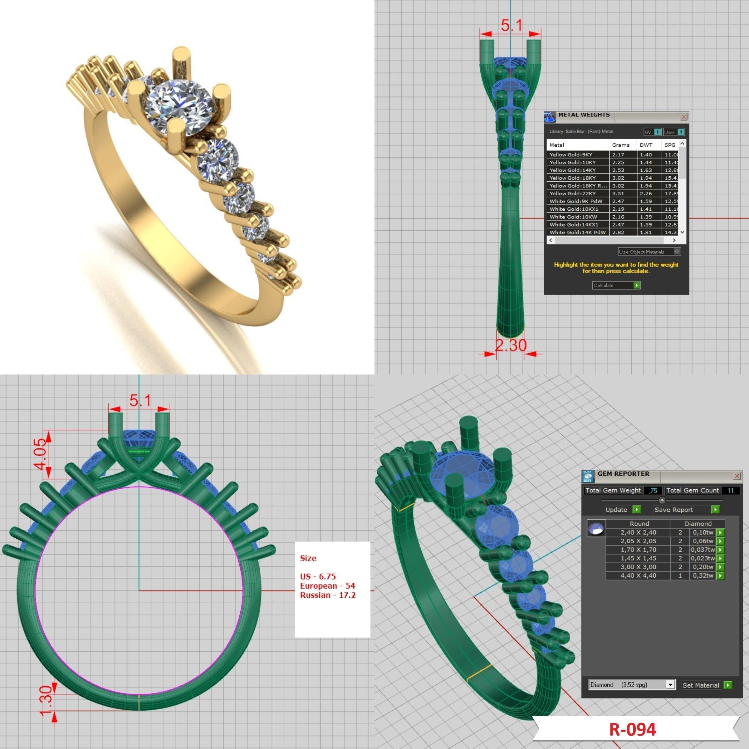 Big collection of designed rings for manufacturing 3D print model_30