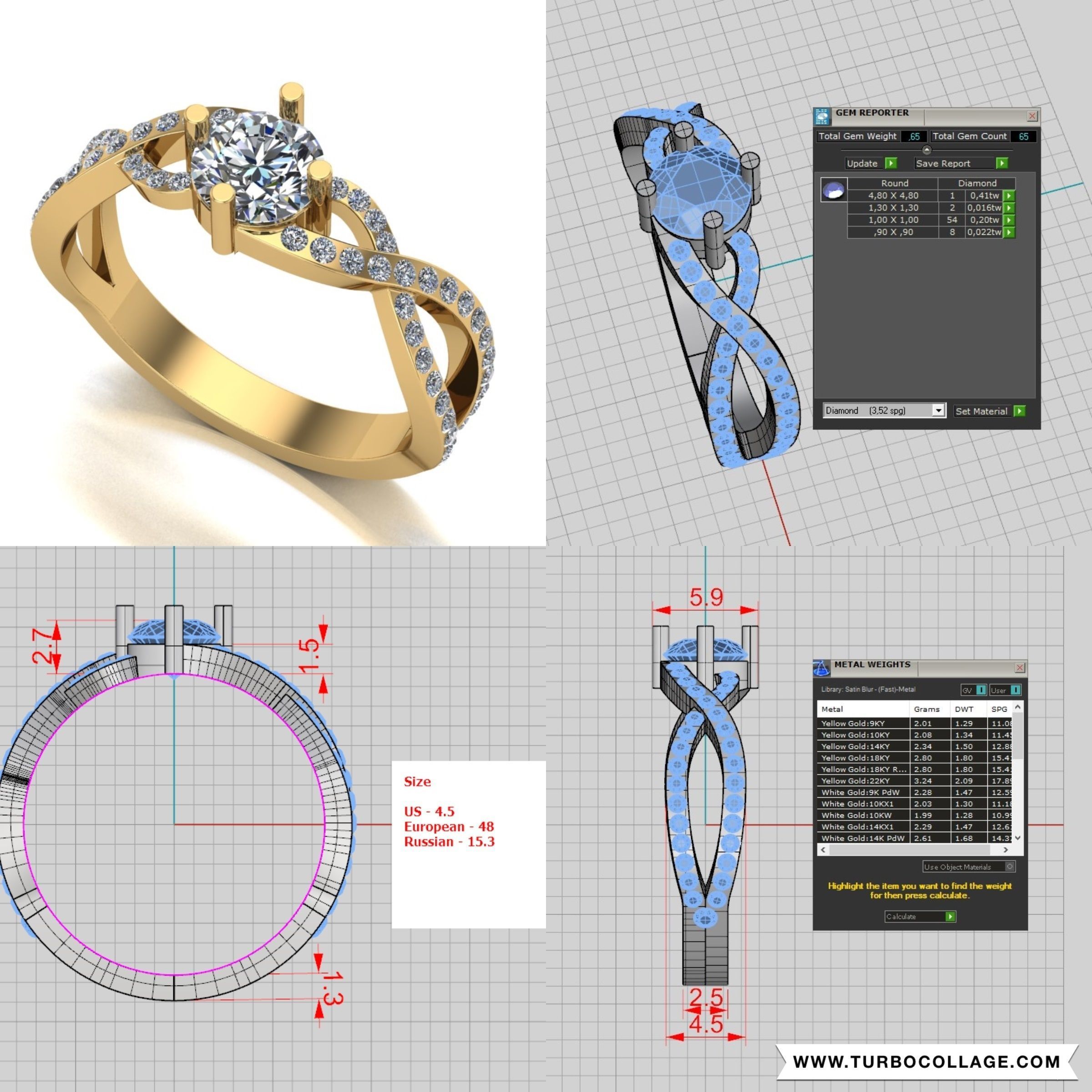 Big collection of designed rings for manufacturing 3D print model_5