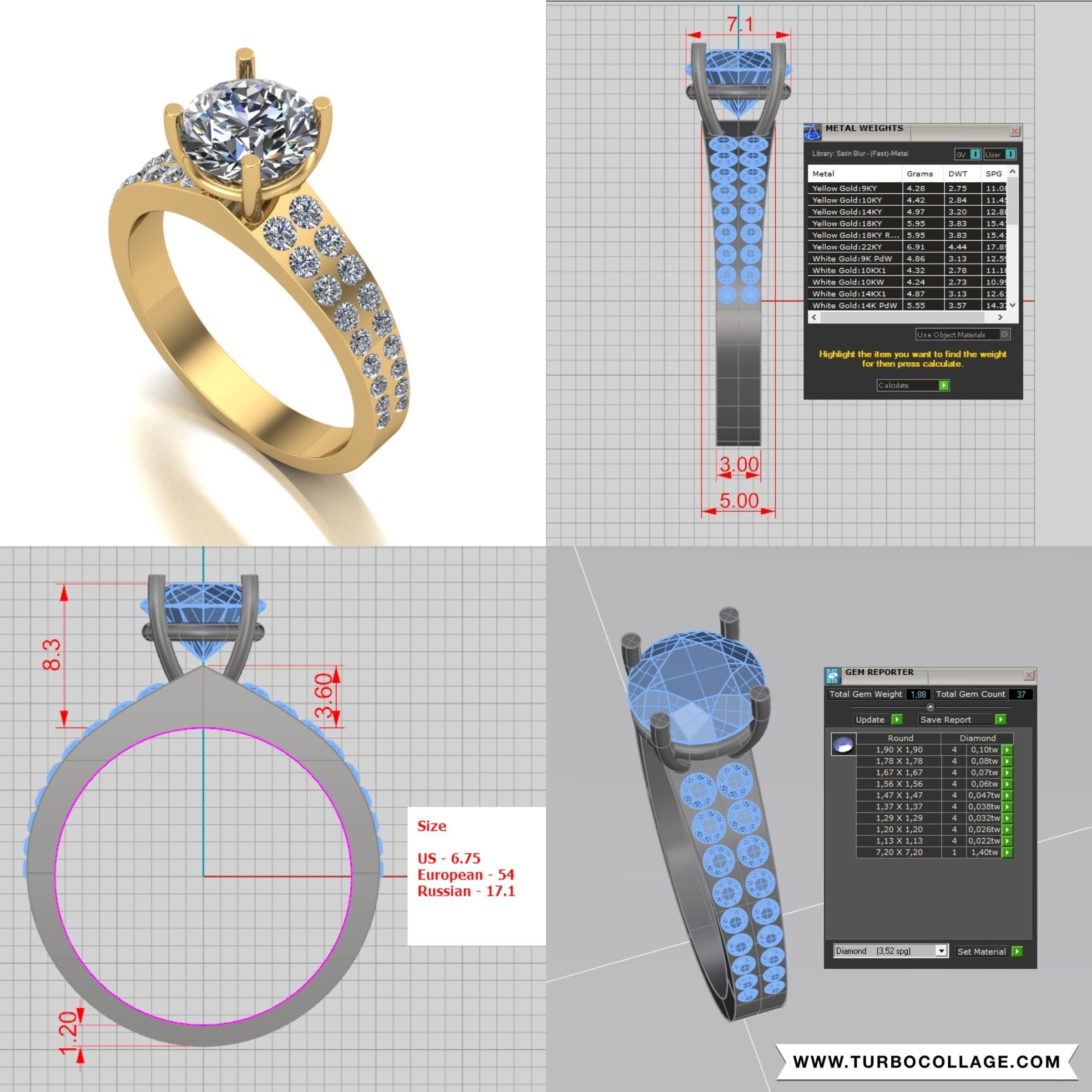 Big collection of designed rings for manufacturing 3D print model_8