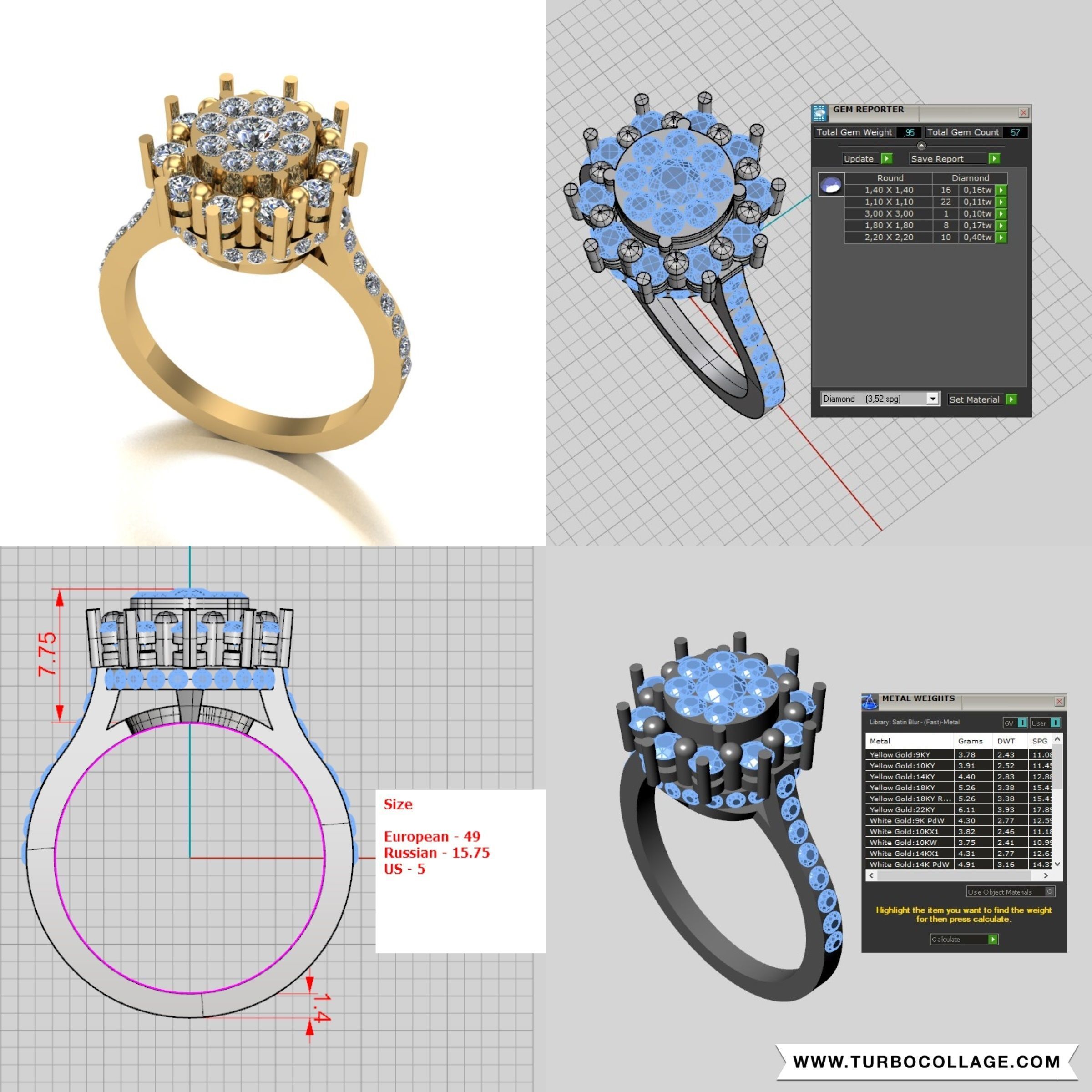 Big collection of designed rings for manufacturing 3D print model_1
