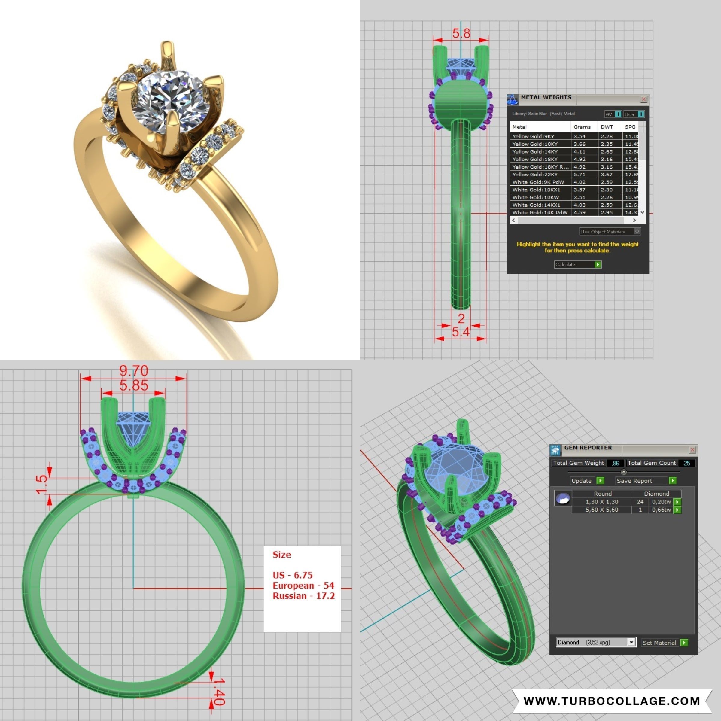 Big collection of designed rings for manufacturing 3D print model_27