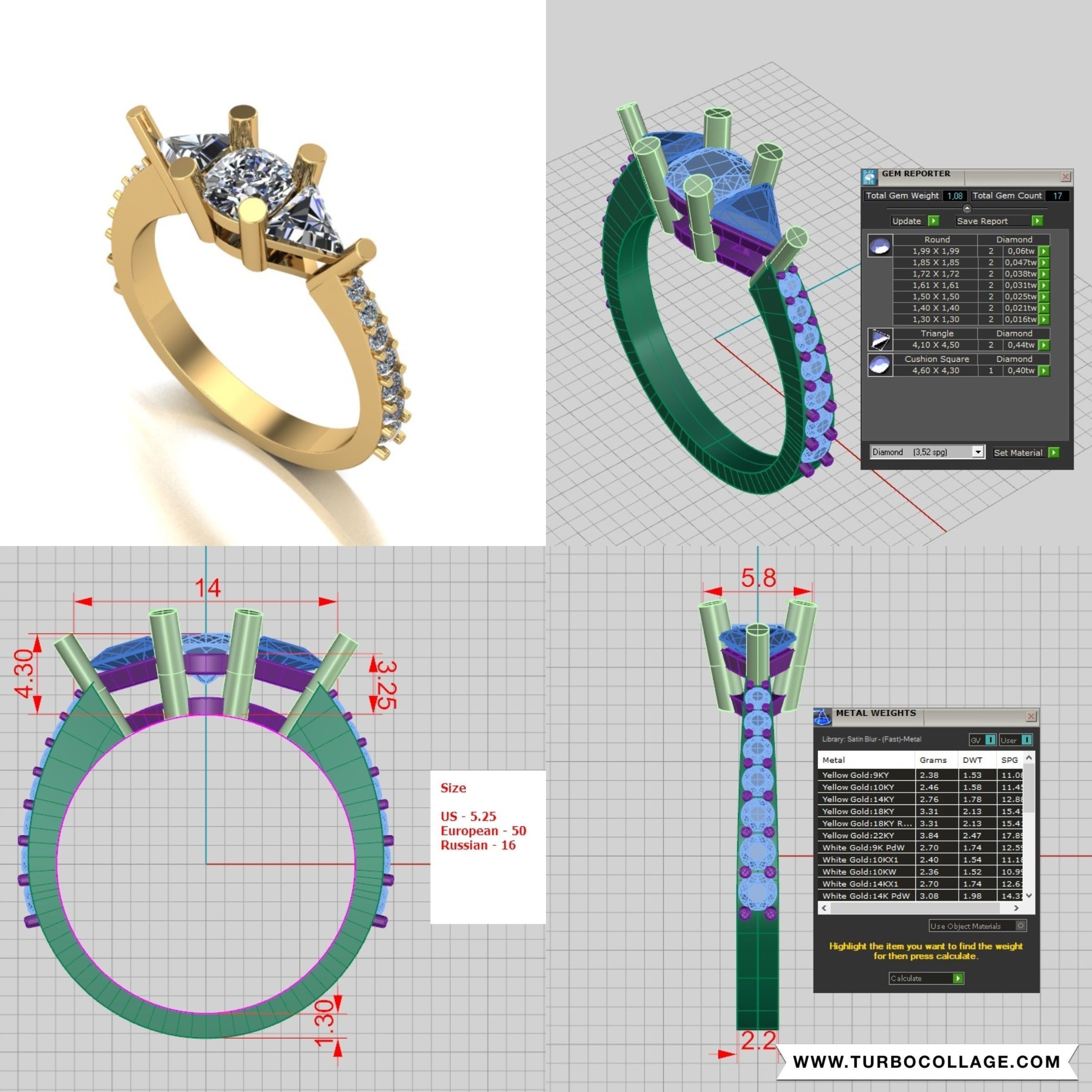 Big collection of designed rings for manufacturing 3D print model_22