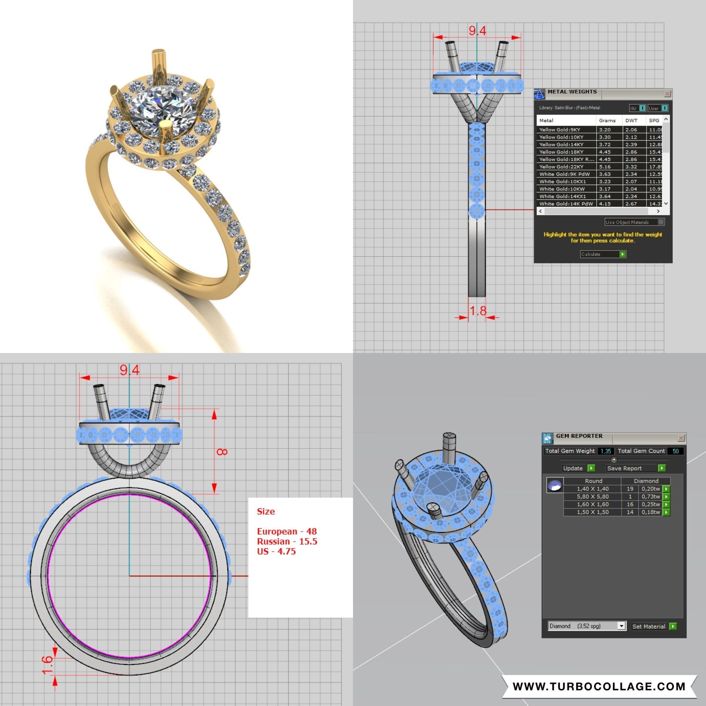 Big collection of designed rings for manufacturing 3D print model_3