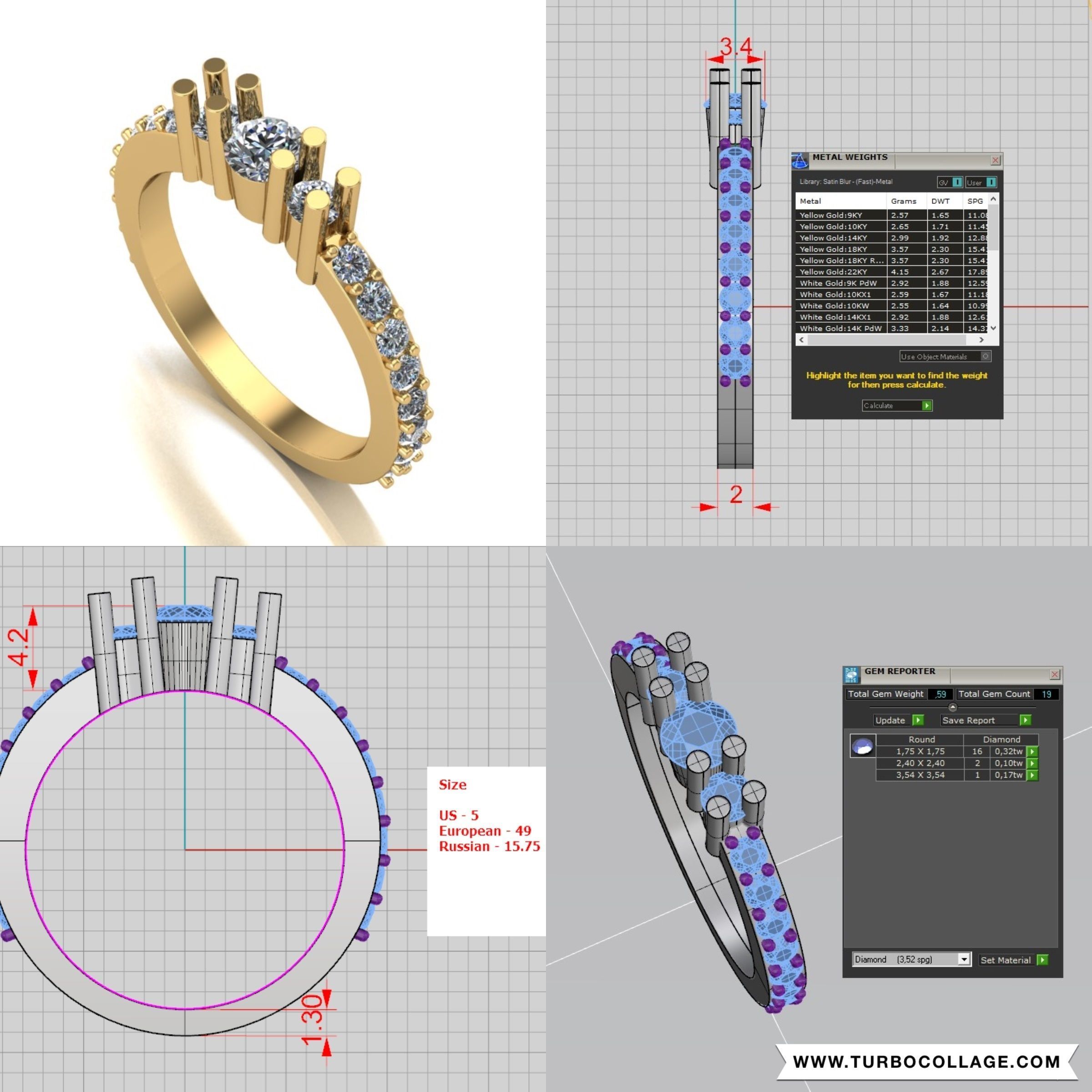 Big collection of designed rings for manufacturing 3D print model_12