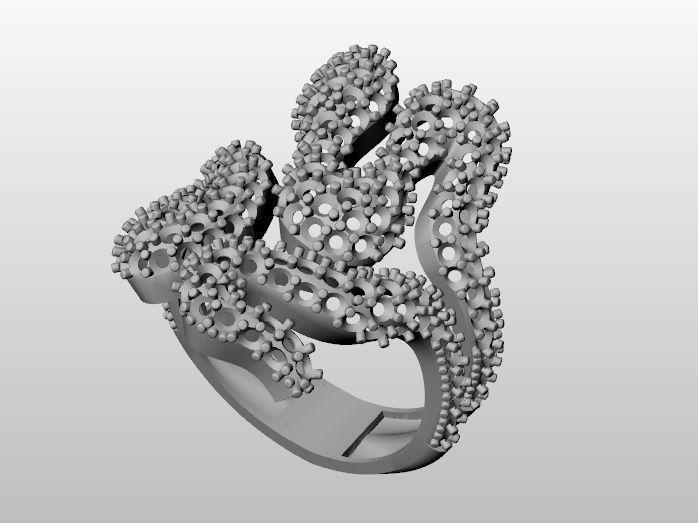 snake ring 3D print model_1