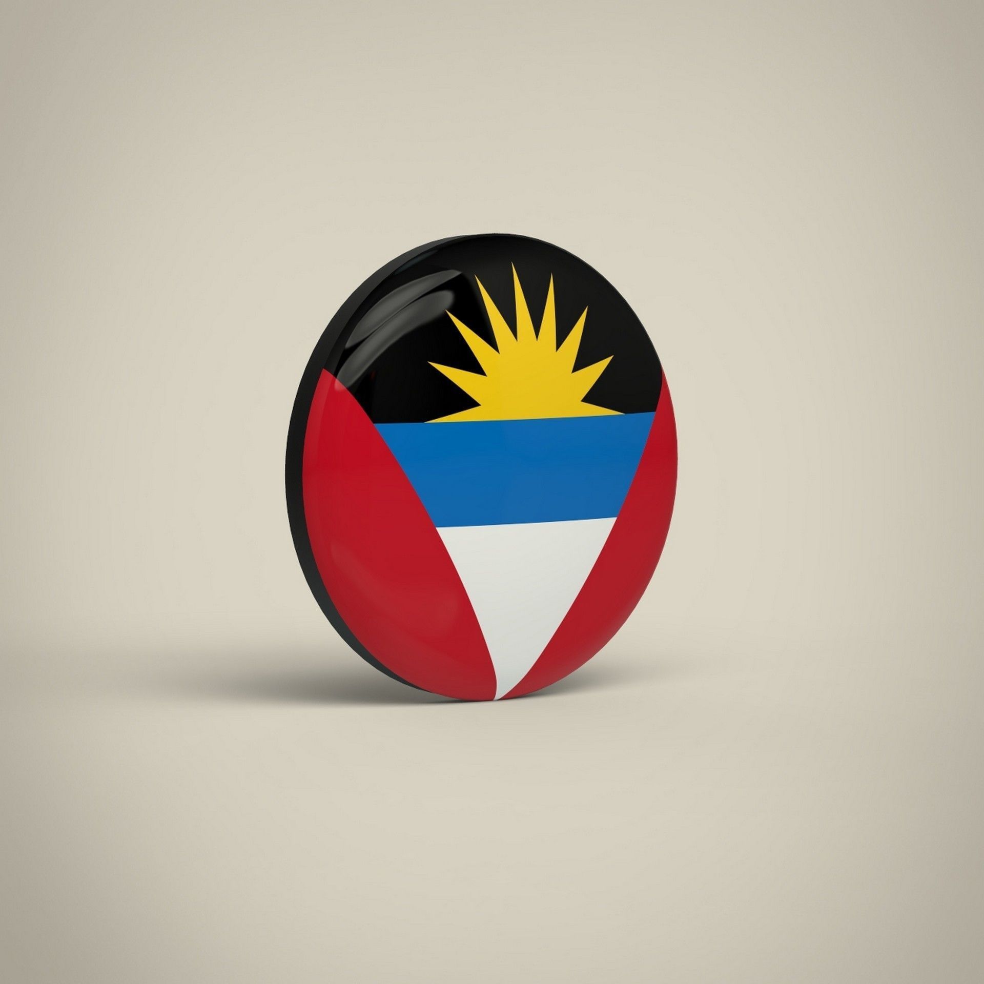 Antigua and Barbuda Badge Low-poly 3D model_2