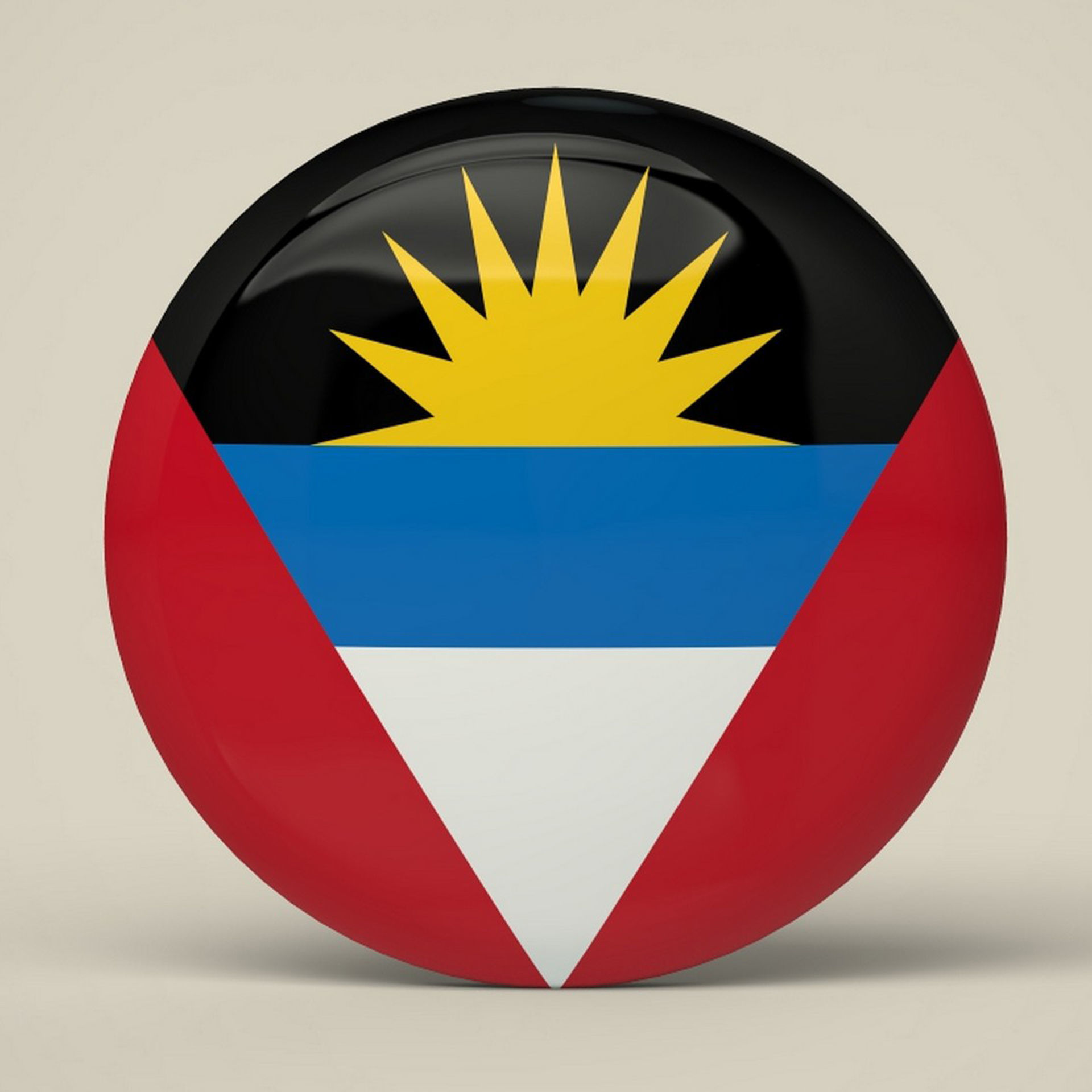 Antigua and Barbuda Badge Low-poly 3D model_4