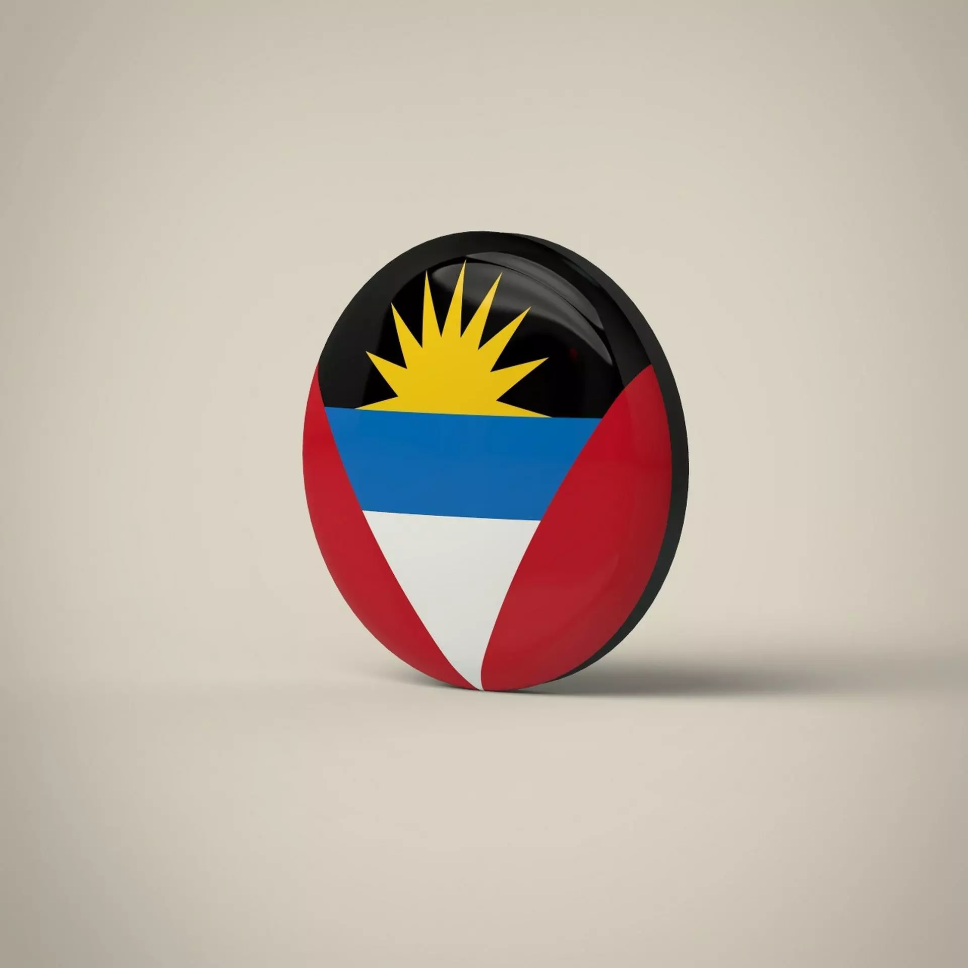 Antigua and Barbuda Badge Low-poly 3D model_0