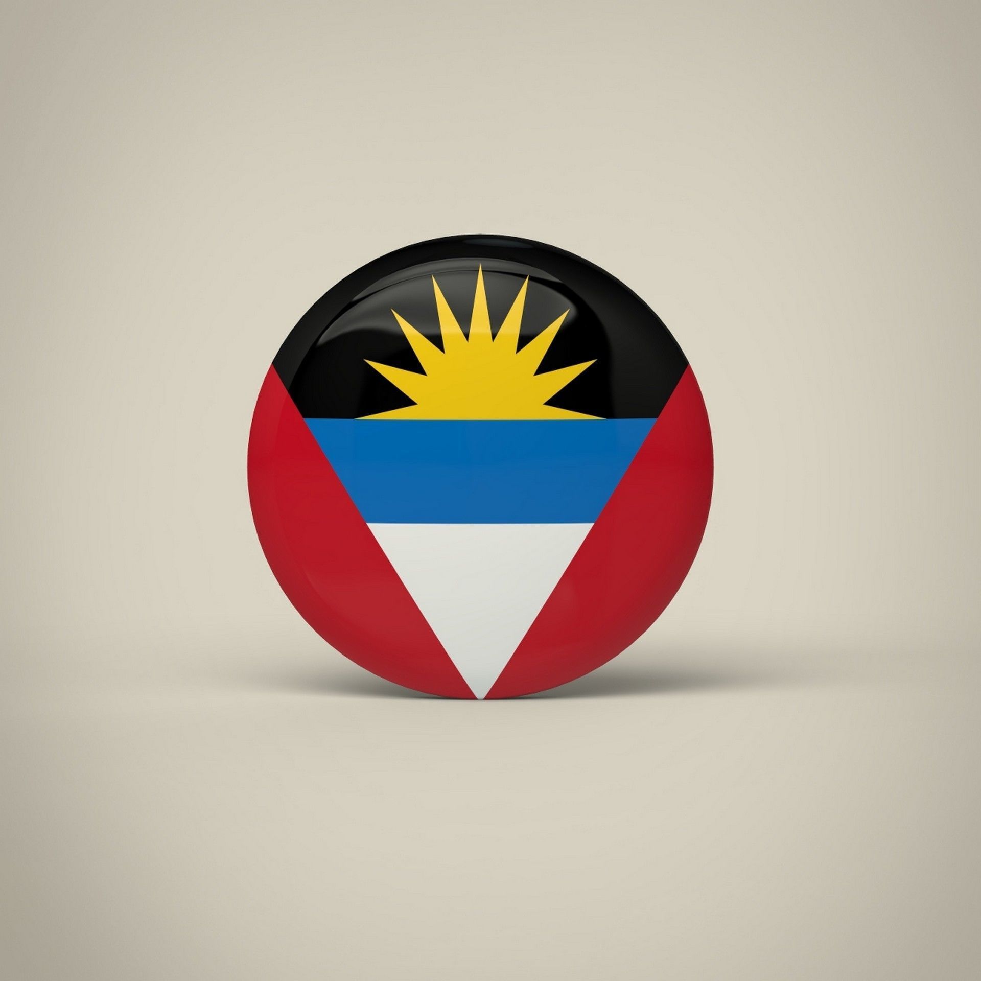 Antigua and Barbuda Badge Low-poly 3D model_1