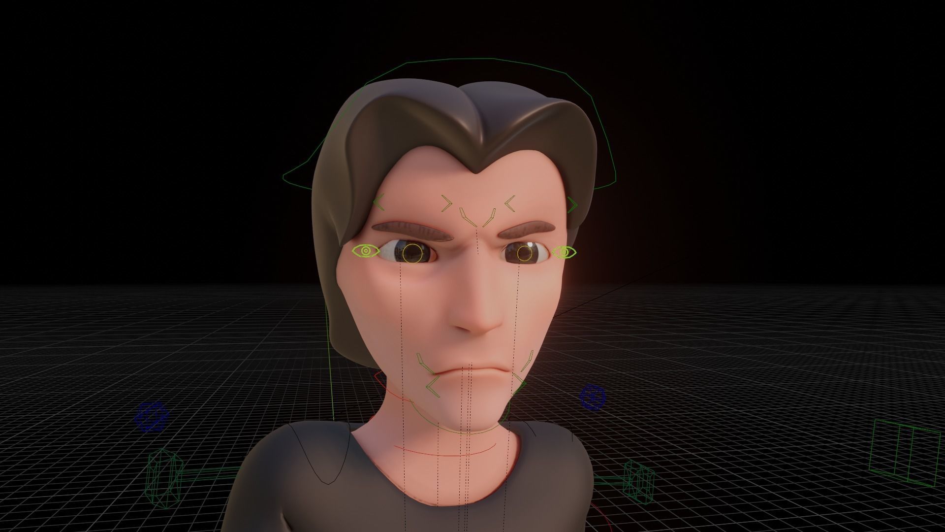 Boy Character Rigged Cartoon Blender - Man Low-poly 3D model_10