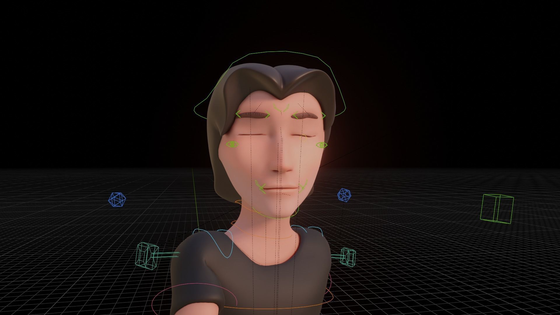 Boy Character Rigged Cartoon Blender - Man Low-poly 3D model_12