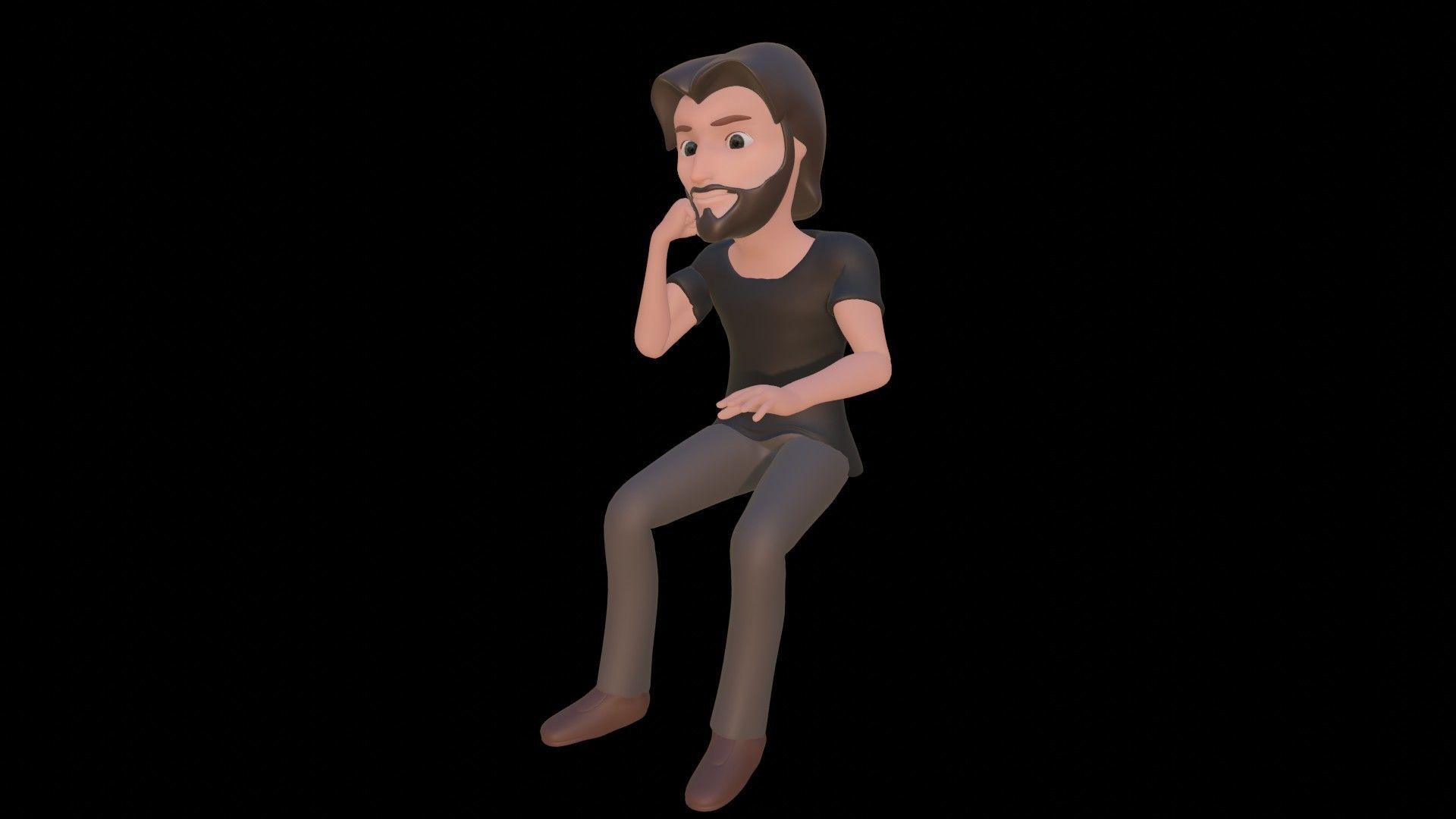 Boy Character Rigged Cartoon Blender - Man Low-poly 3D model_9