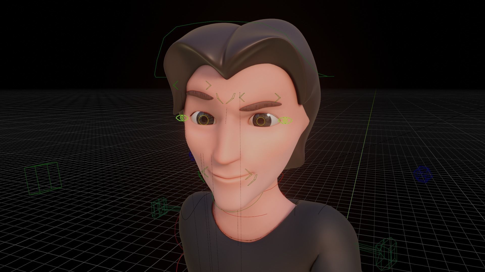 Boy Character Rigged Cartoon Blender - Man Low-poly 3D model_11