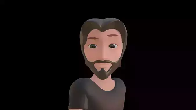 Boy Character Rigged Cartoon Blender - Man Low-poly 3D model