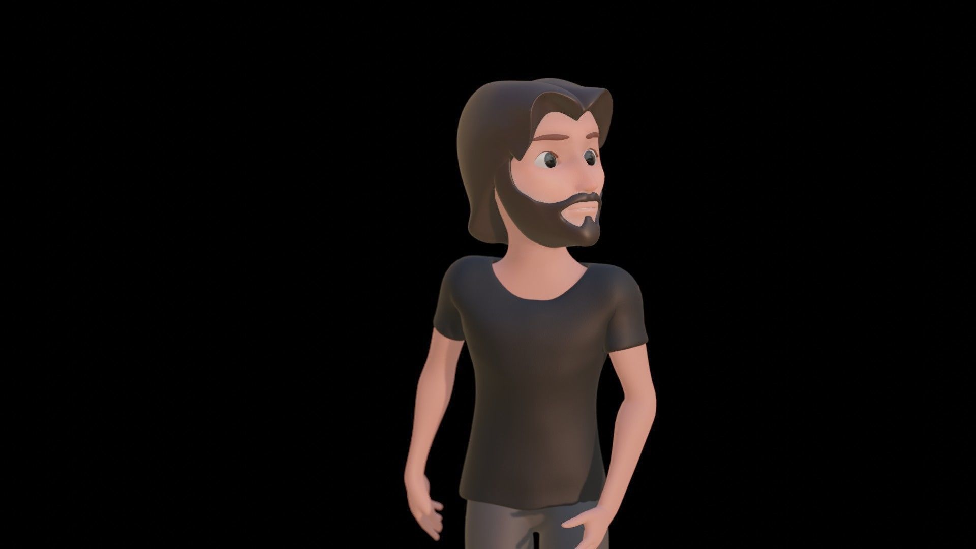Boy Character Rigged Cartoon Blender - Man Low-poly 3D model_27