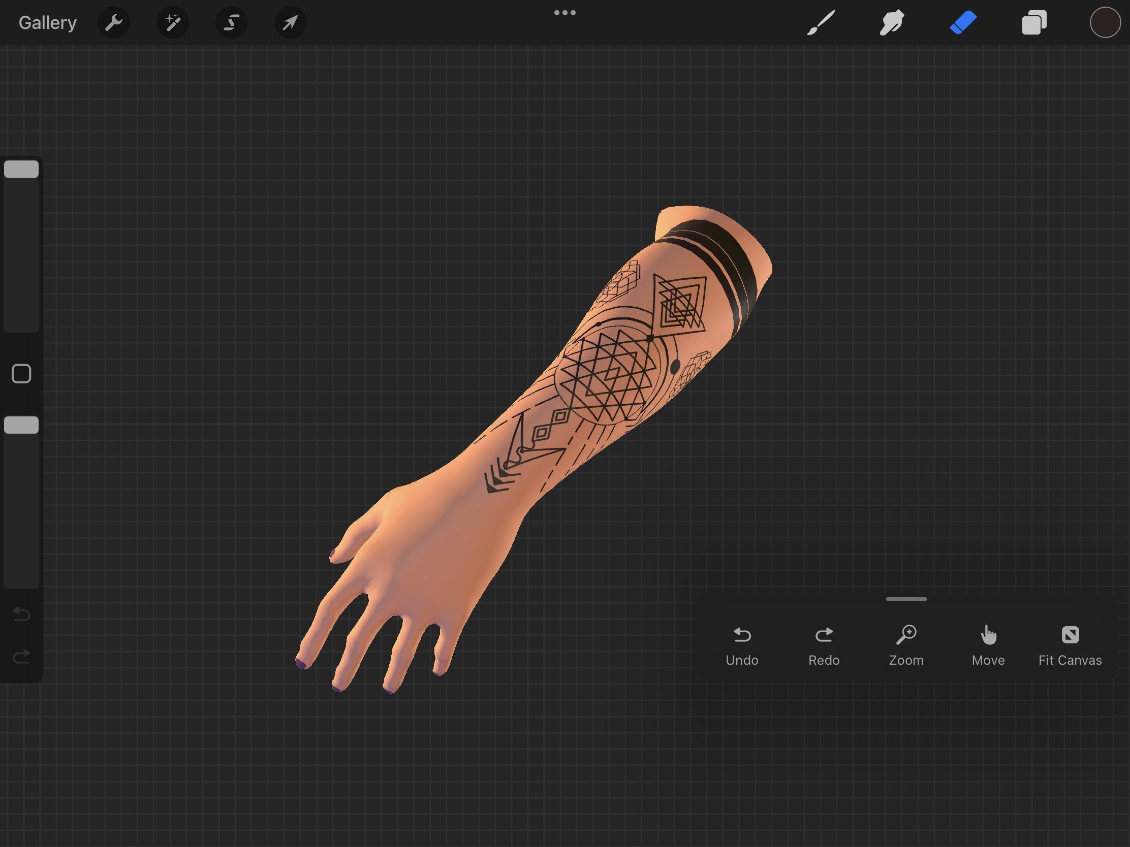 Procreate 3d Model - Left Arm Female 3D model_3