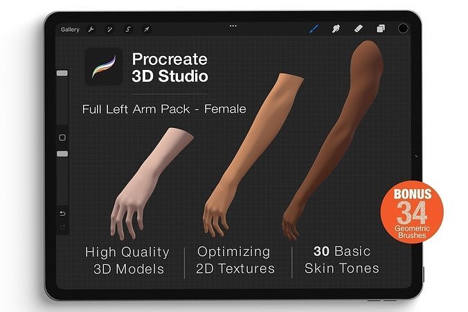 Procreate 3d Model - Left Arm Female 3D model