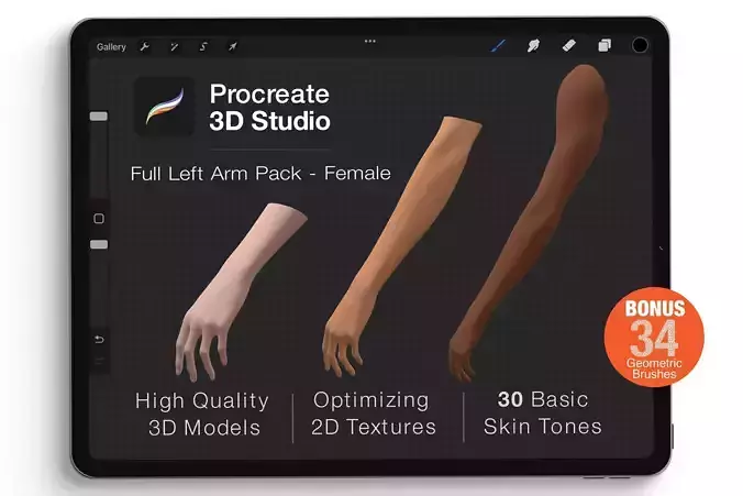 Procreate 3d Model - Left Arm Female 3D model
