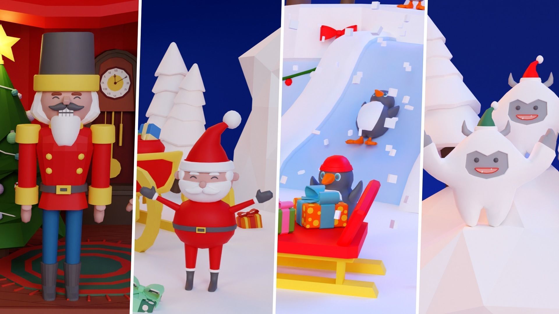 Low Poly Christmas Set Low-poly 3D model_2