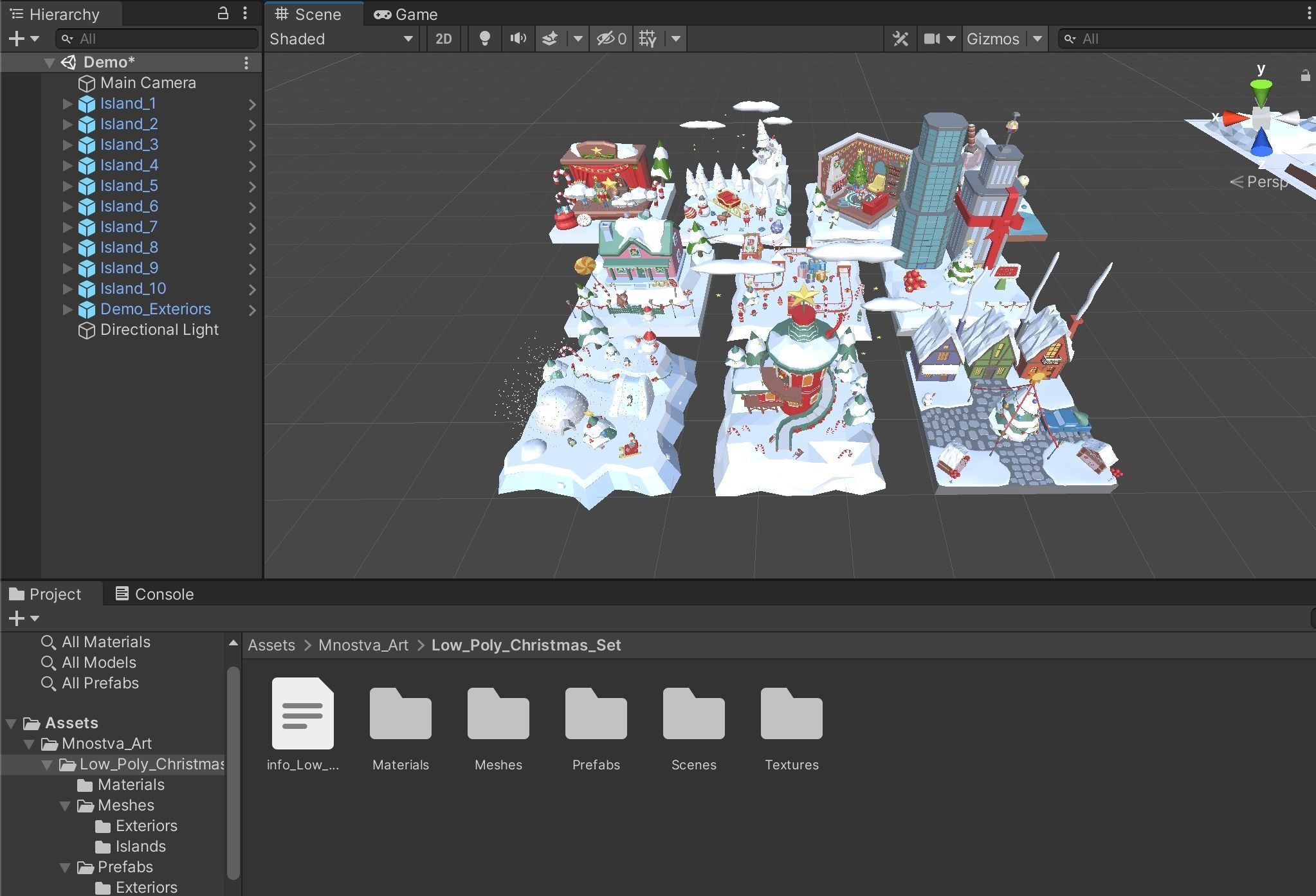 Low Poly Christmas Set Low-poly 3D model_21