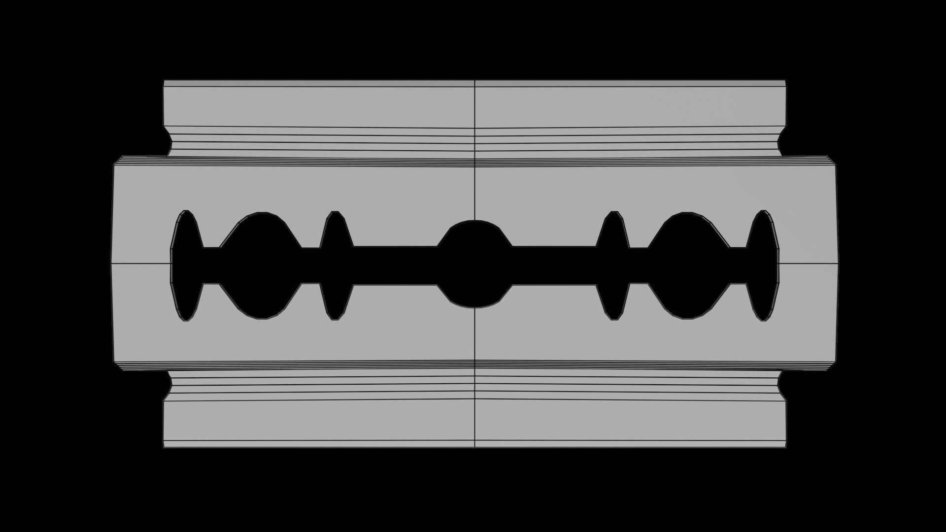 Razorblade razor blade Low-poly 3D model_2