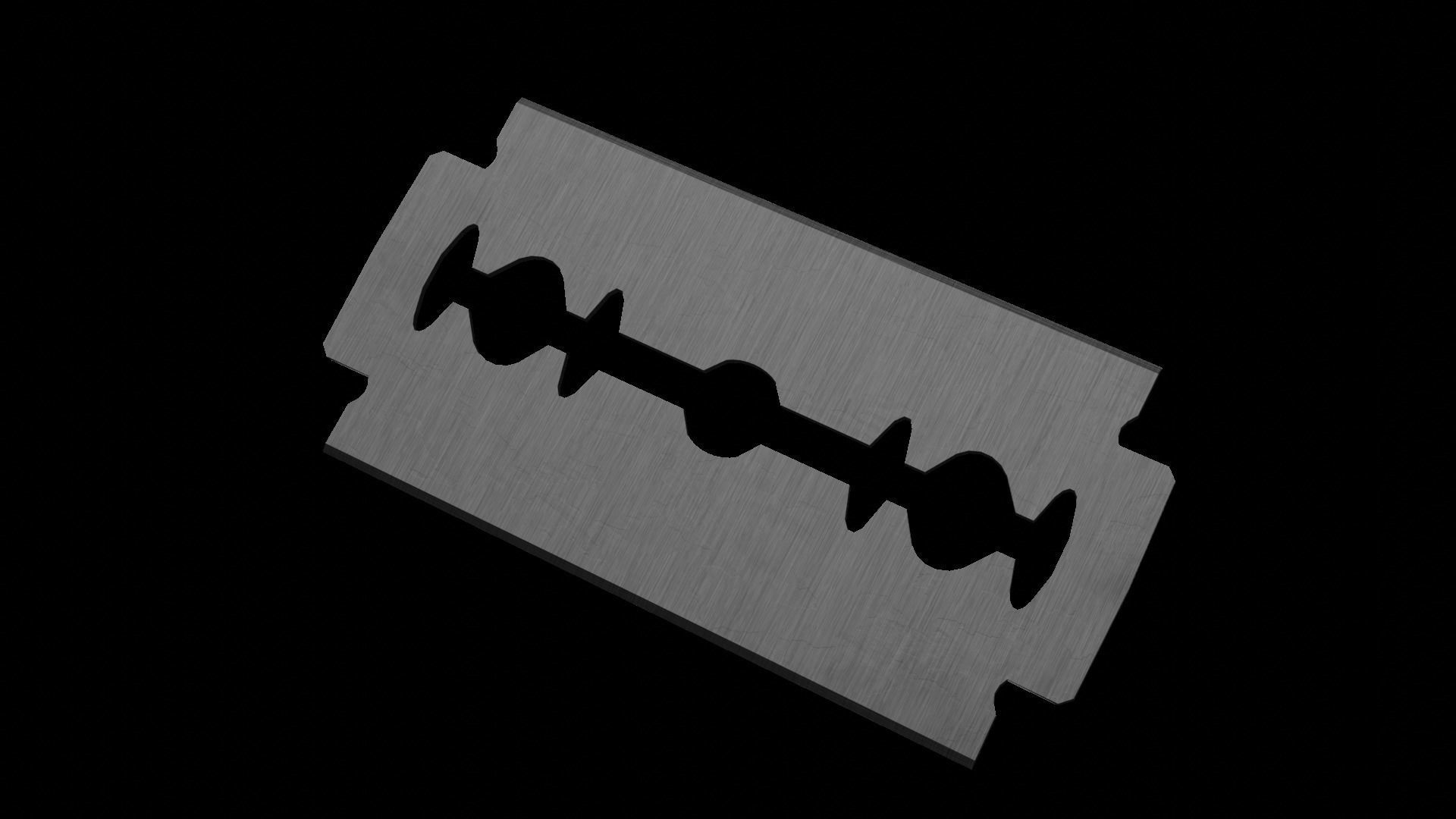 Razorblade razor blade Low-poly 3D model_6