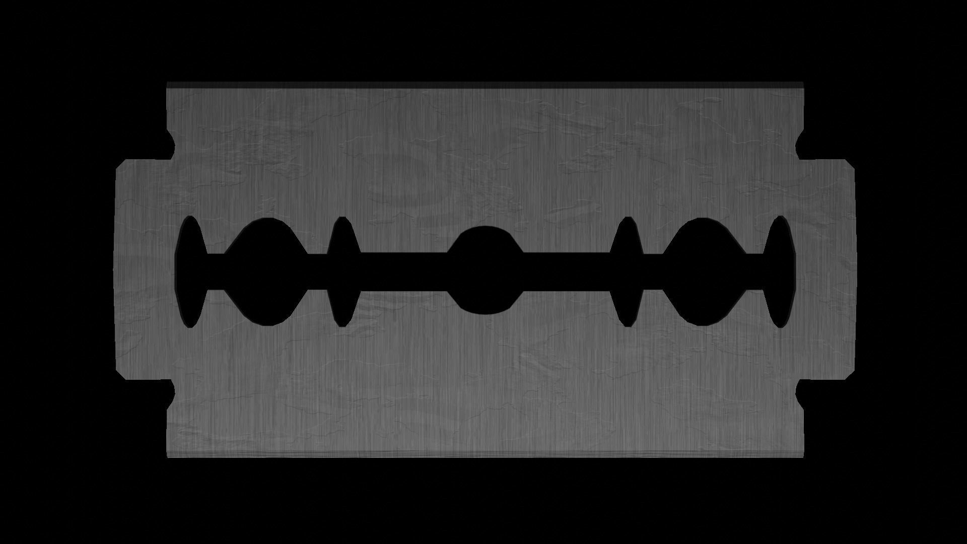 Razorblade razor blade Low-poly 3D model_1